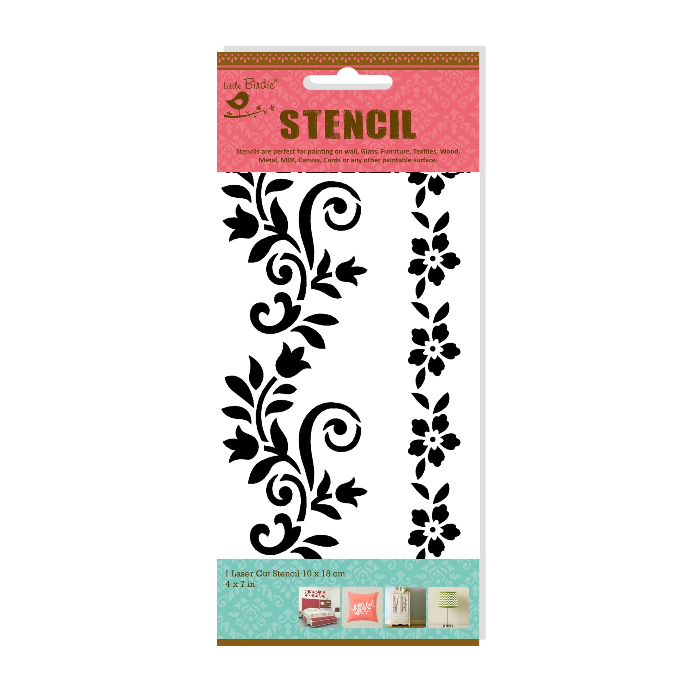 Stencil Floral Impression 4 X 7Inch 1Pc Pbci Lb