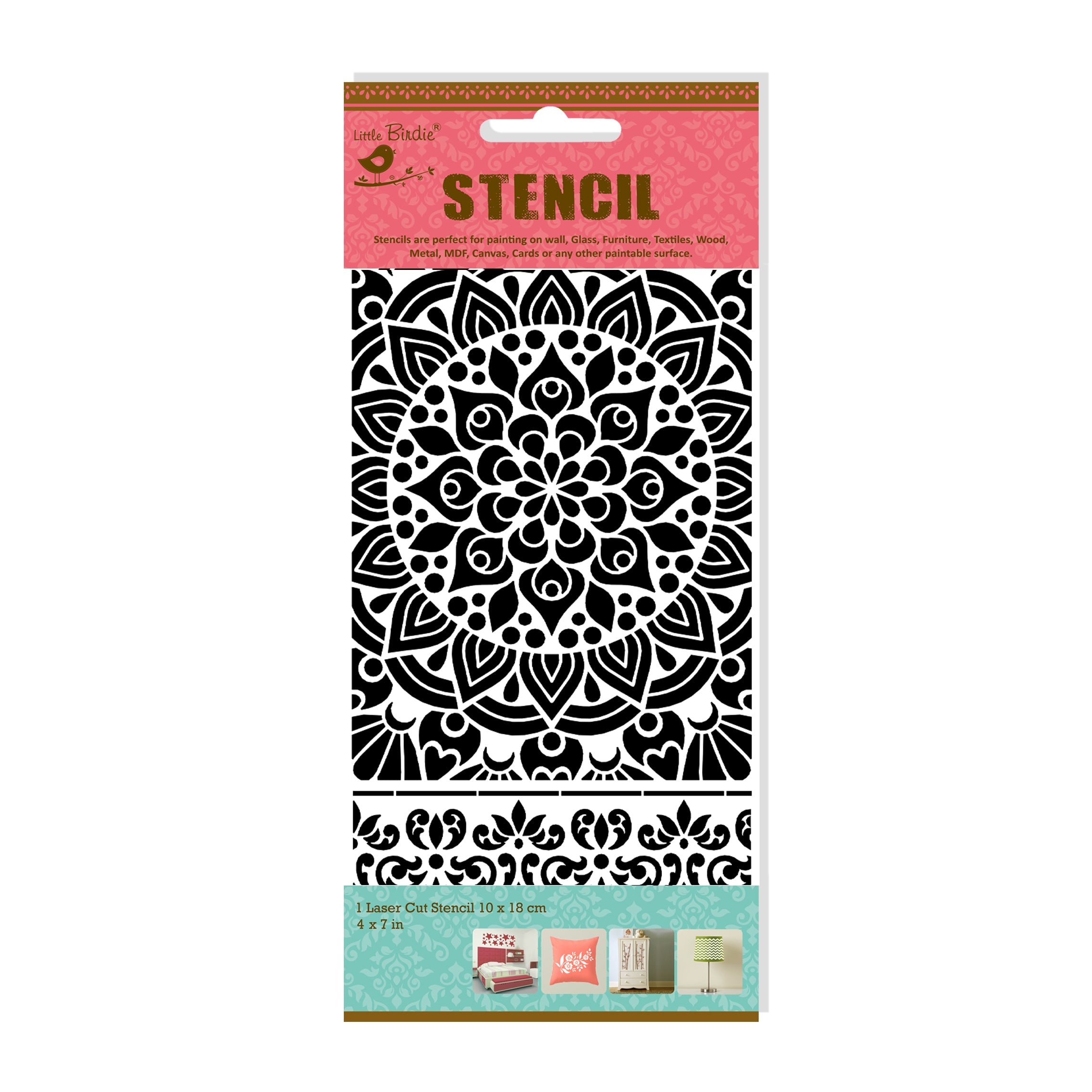 Stencil Idyllic Mandala 4 X 7Inch 1Pc Pbci Lb