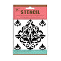 Stencil Damask Flare 4 X 4Inch 1Pc Pbci Lb