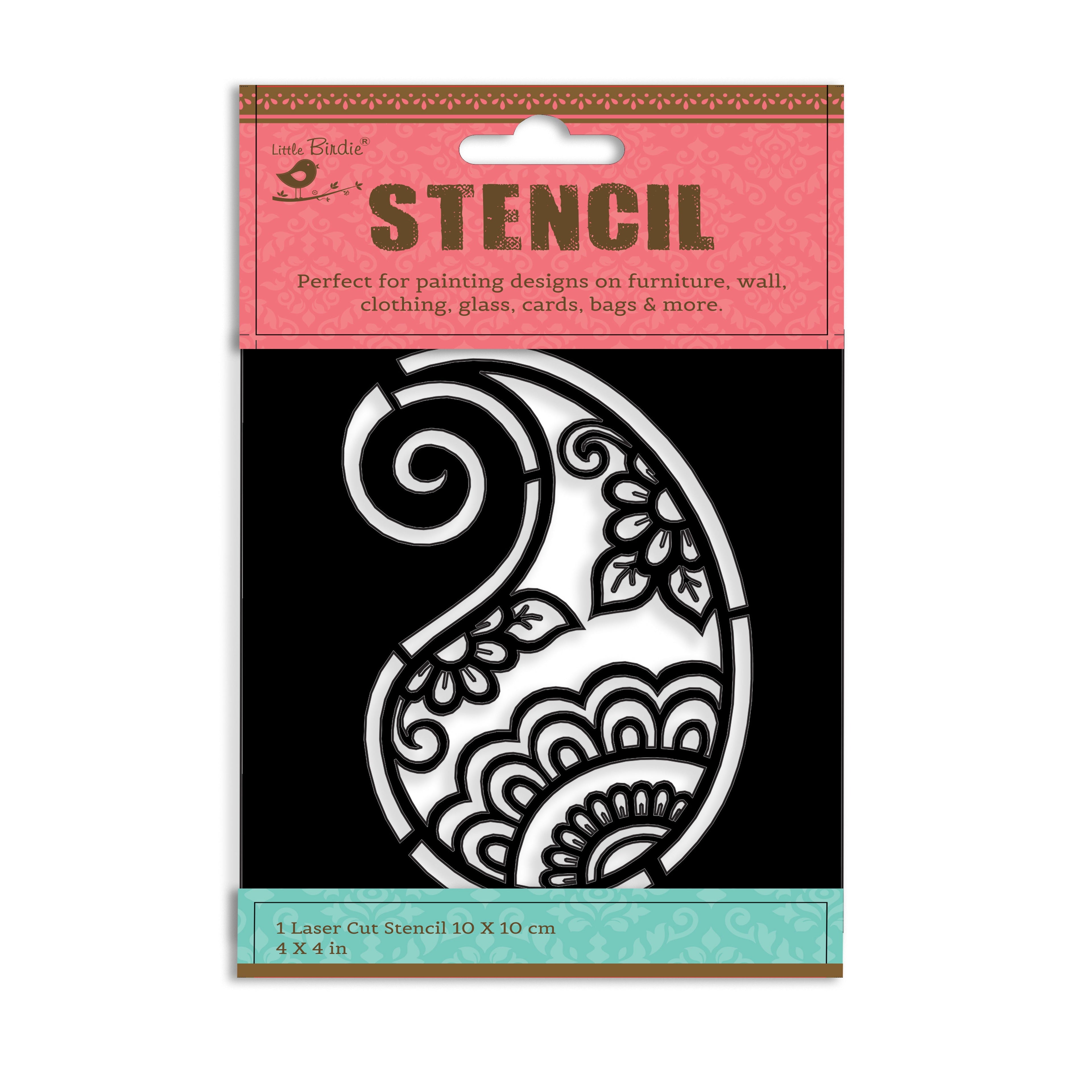 Stencil Paisley Flora 4 X 4Inch 1Pc Pbci Lb