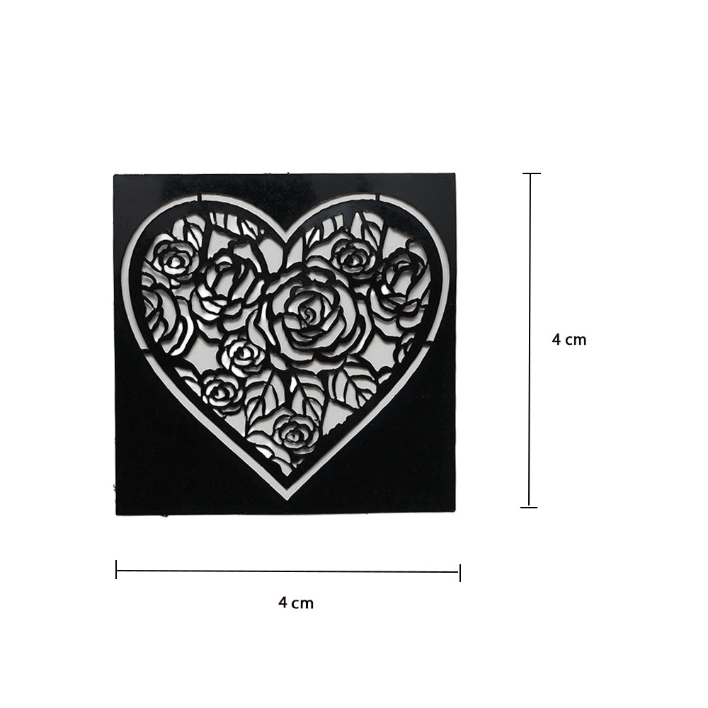 Stencil Rosy Heart 4 X 4Inch 1Pc