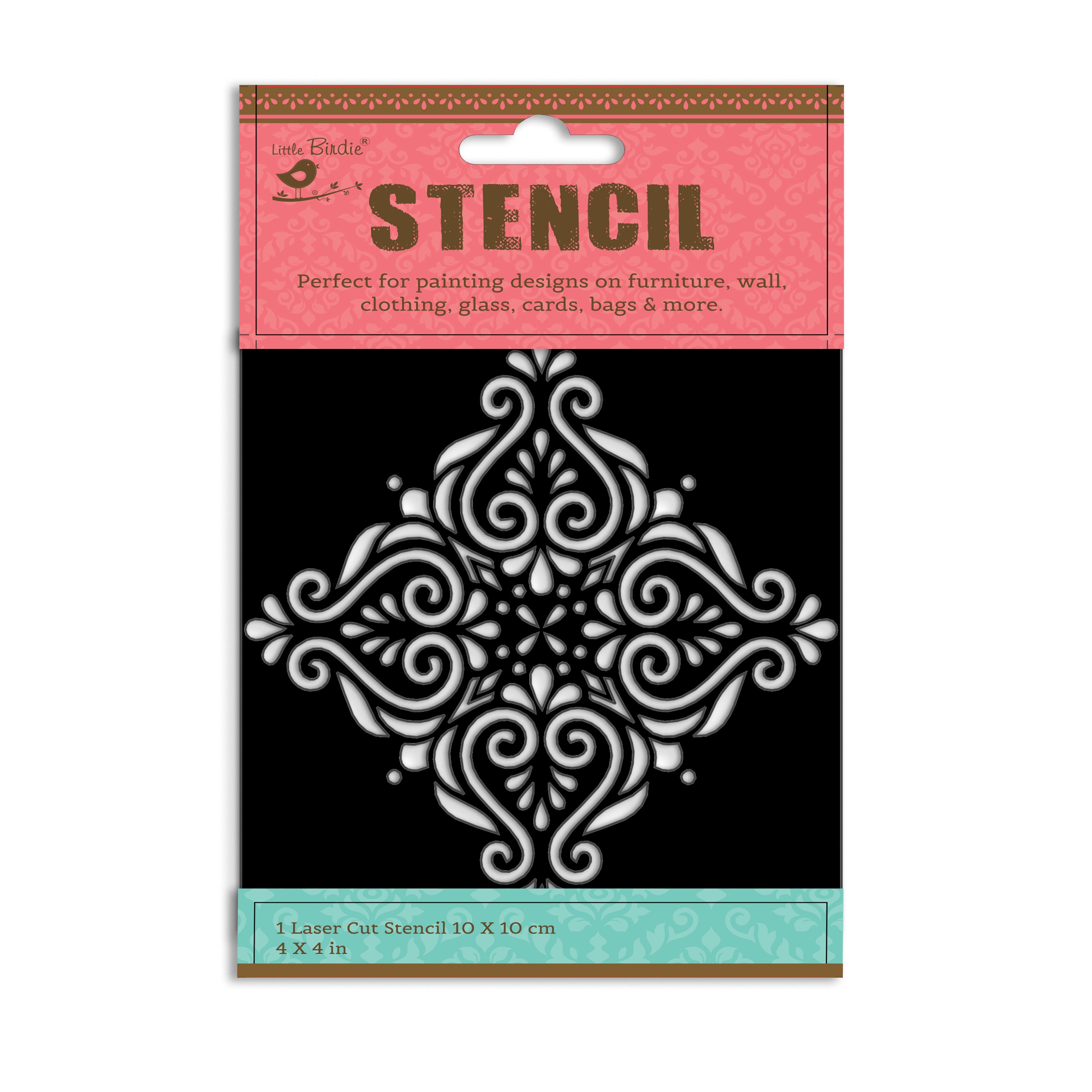 Stencil Paisley Aura 4 X 4Inch 1Pc Pbci Lb