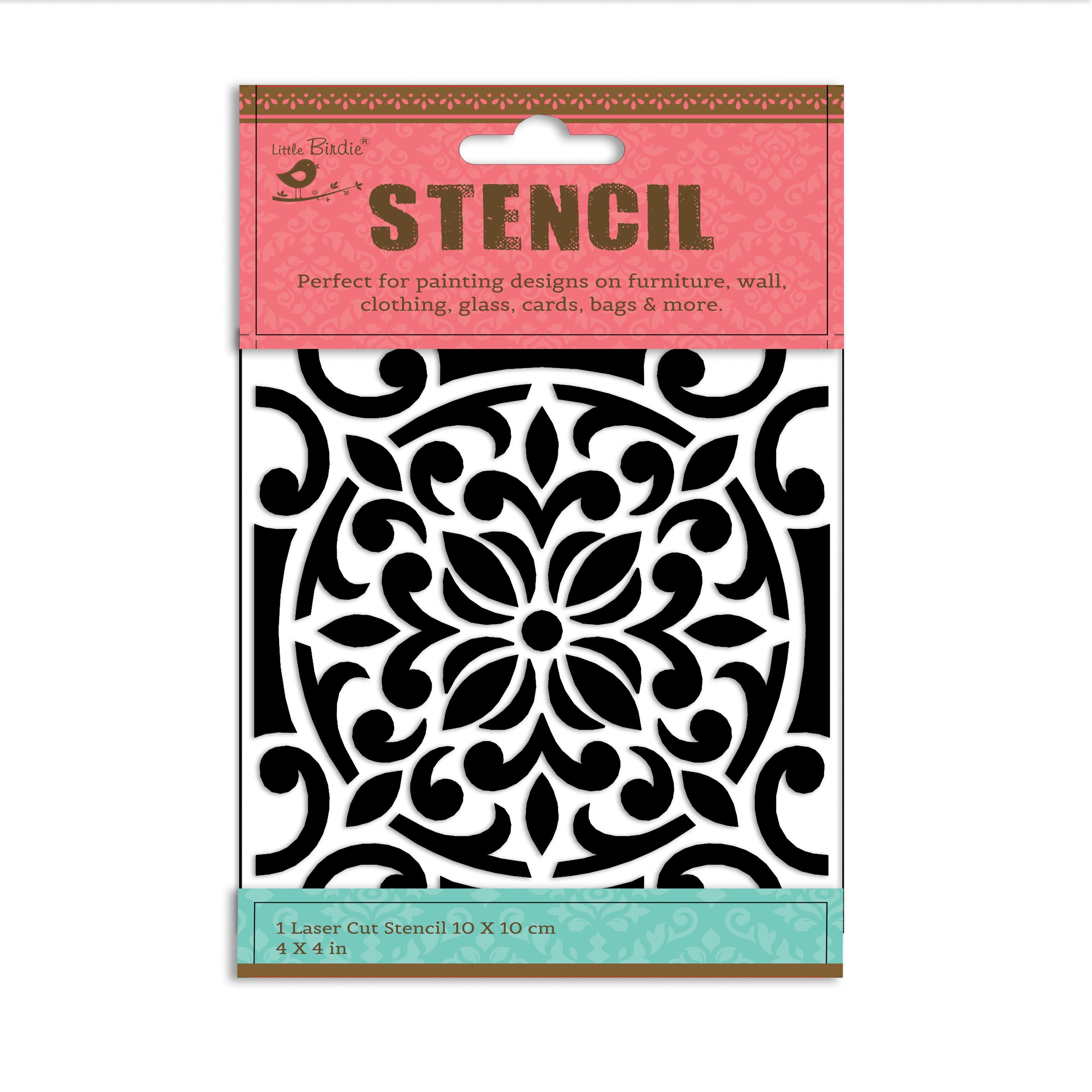 Stencil Mandala Fleur 4 X 4Inch 1Pc Pbci Lb