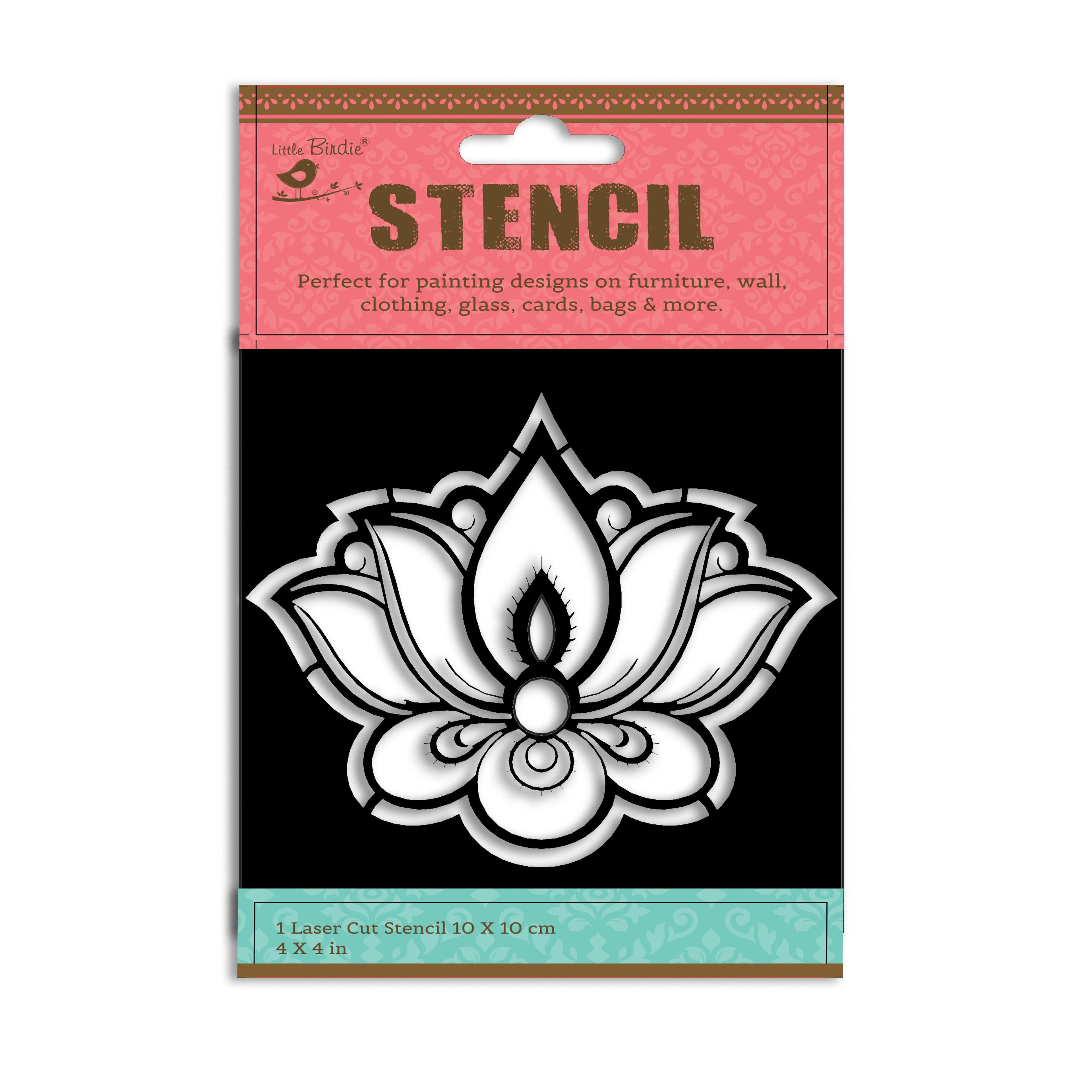 Stencil Lotus Bloom 4 X 4Inch 1Pc Pbci Lb