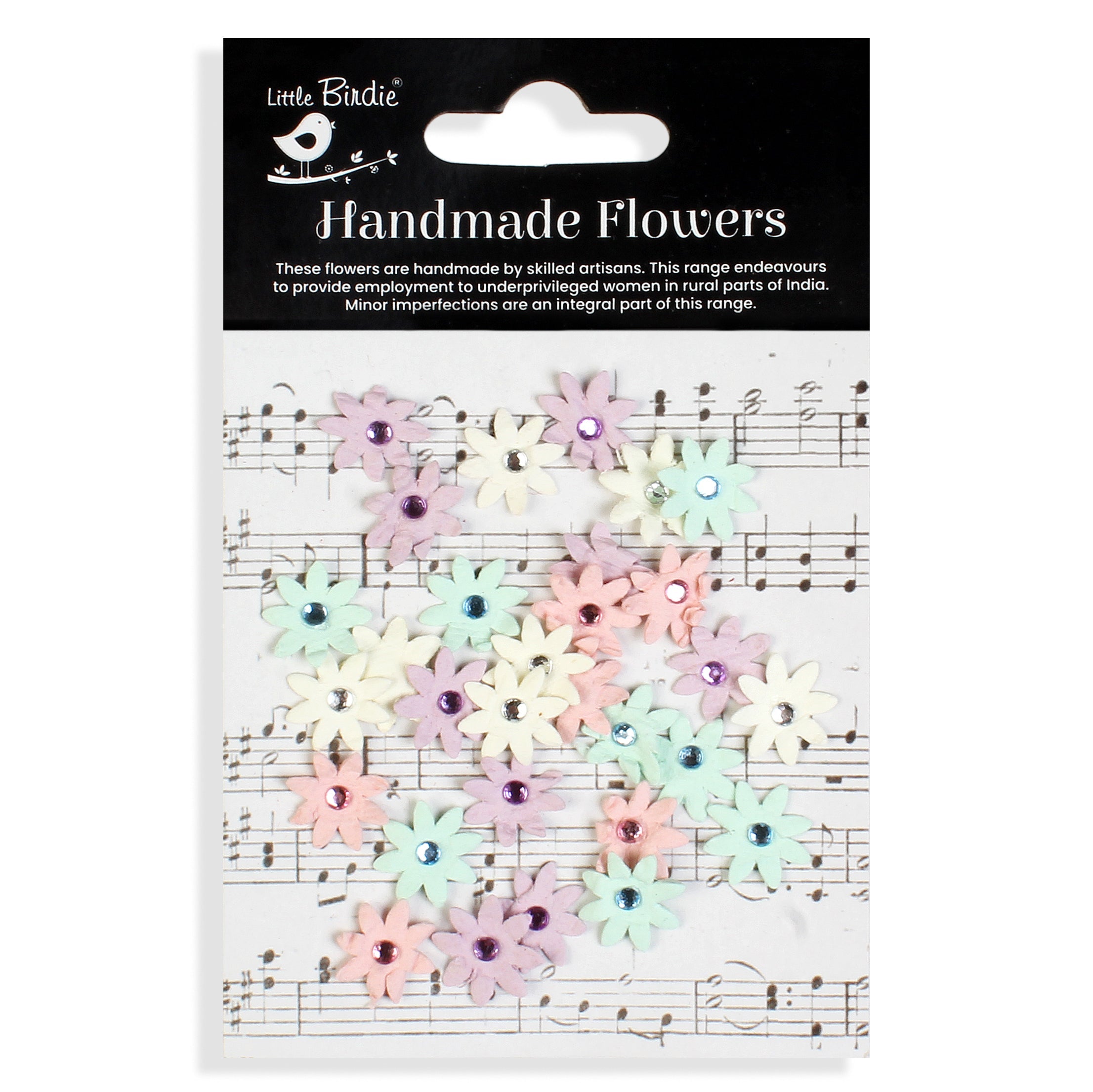 Handmade flowers Fairy Garden Micro Jewelled Florettes Approx 1.5Cm 30Pc Pbci Lb