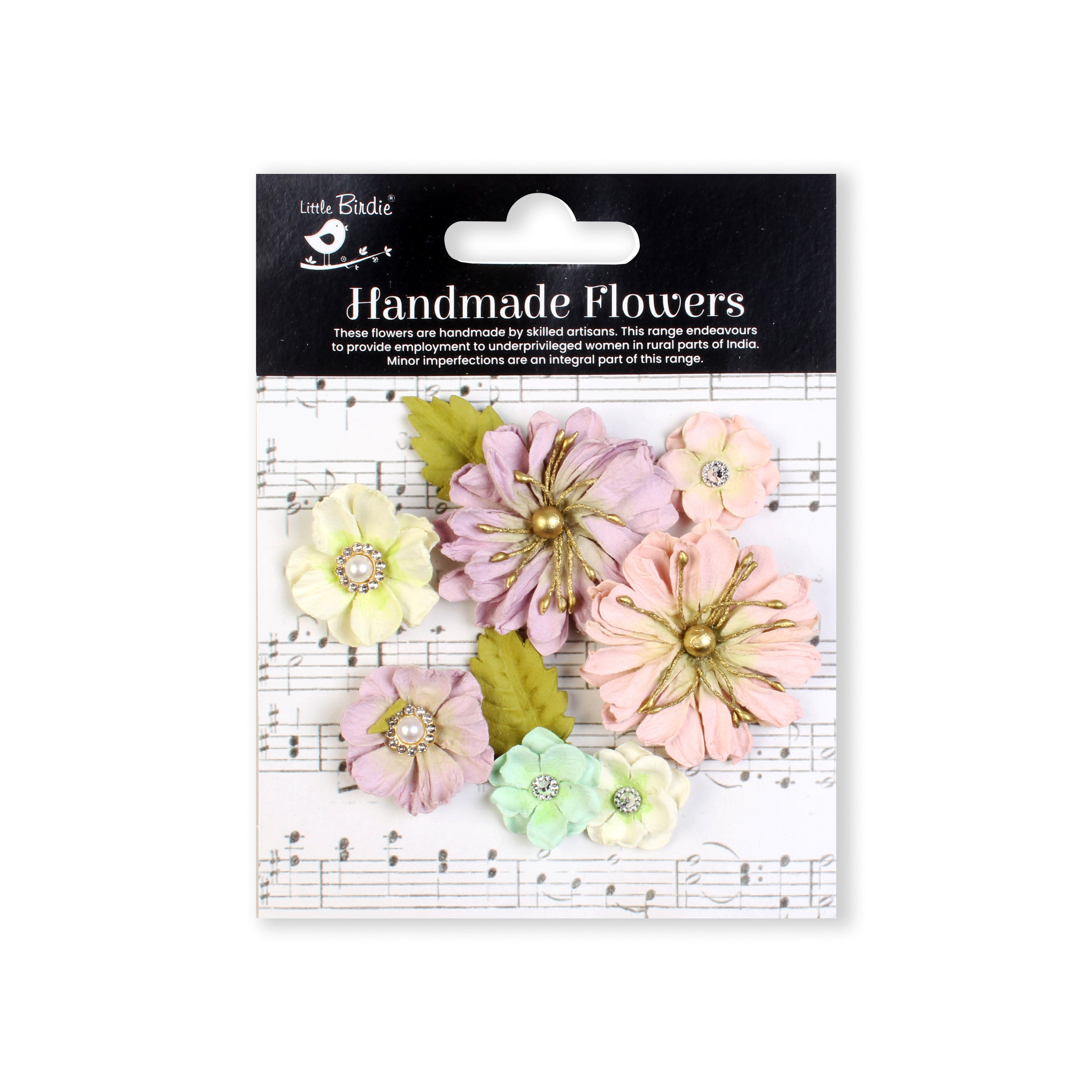 Handmade flowers Fairy Garden Liora Approx 2 &4.5Cm 9Pc Pbci Lb