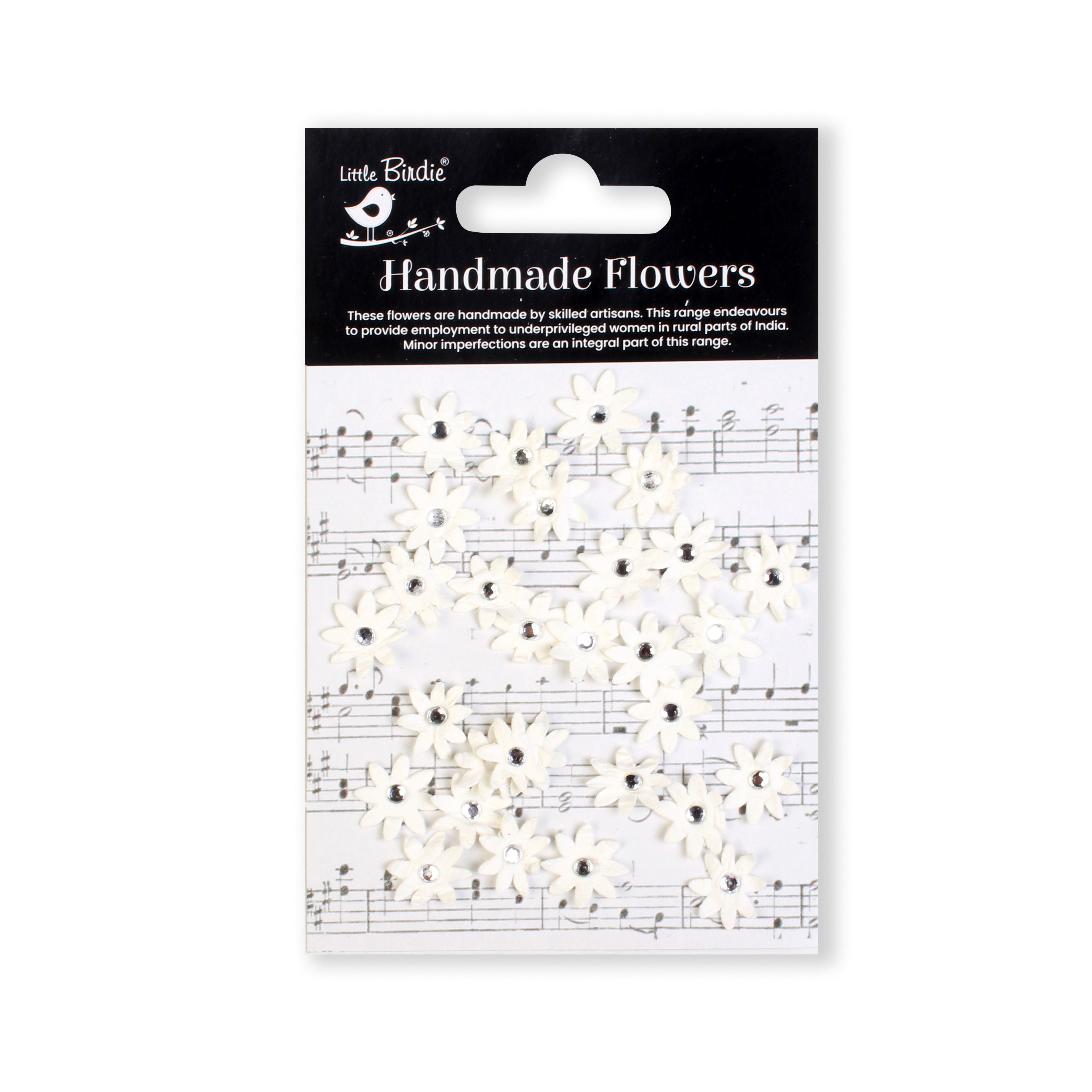 Handmade flowers Ivory Pearl Micro Jewelled Florettes Approx 1.5Cm 30Pc Pbci Lb