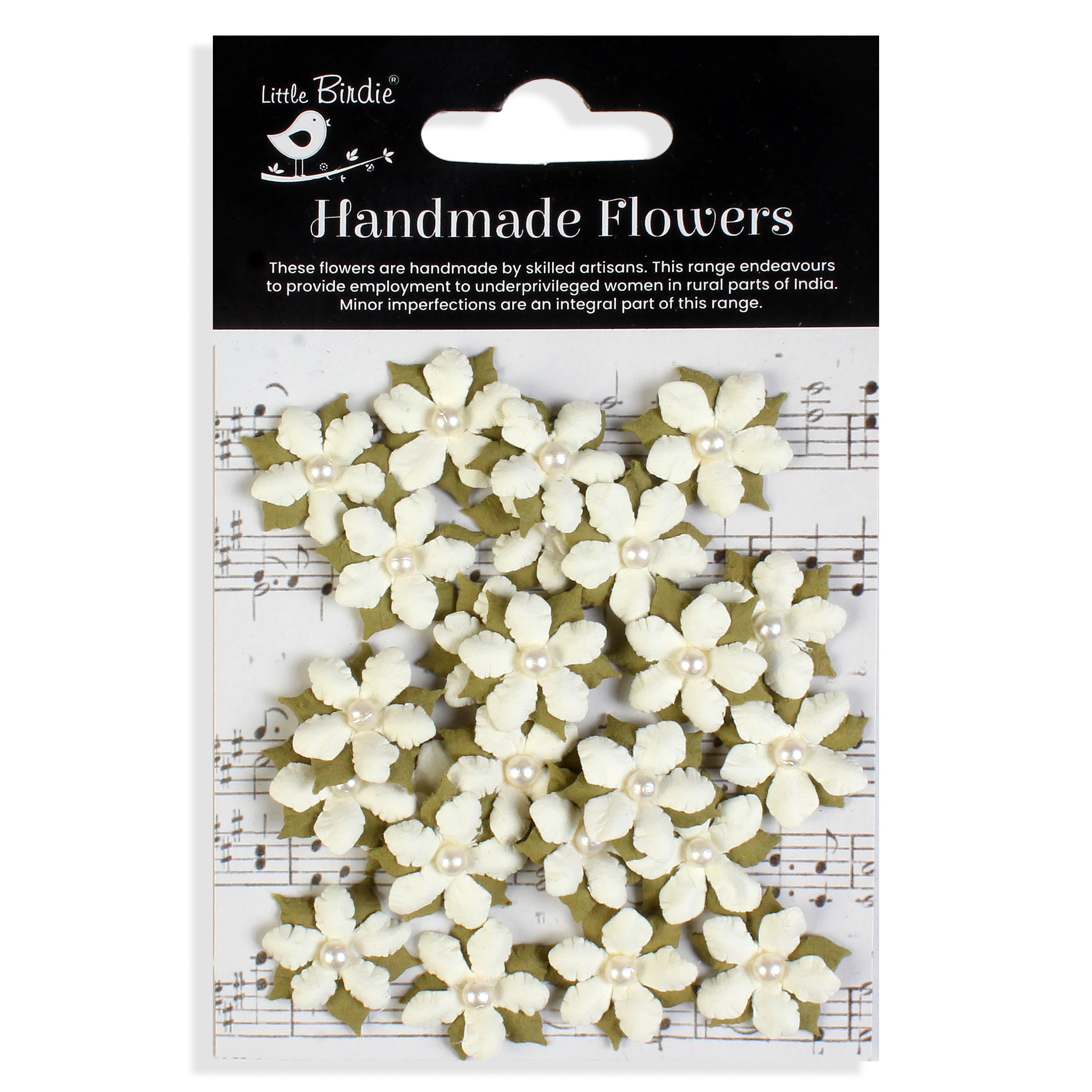 Handmade flowers Ivory Pearl Elira Approx 2Cm 24Pc Pbci Lb