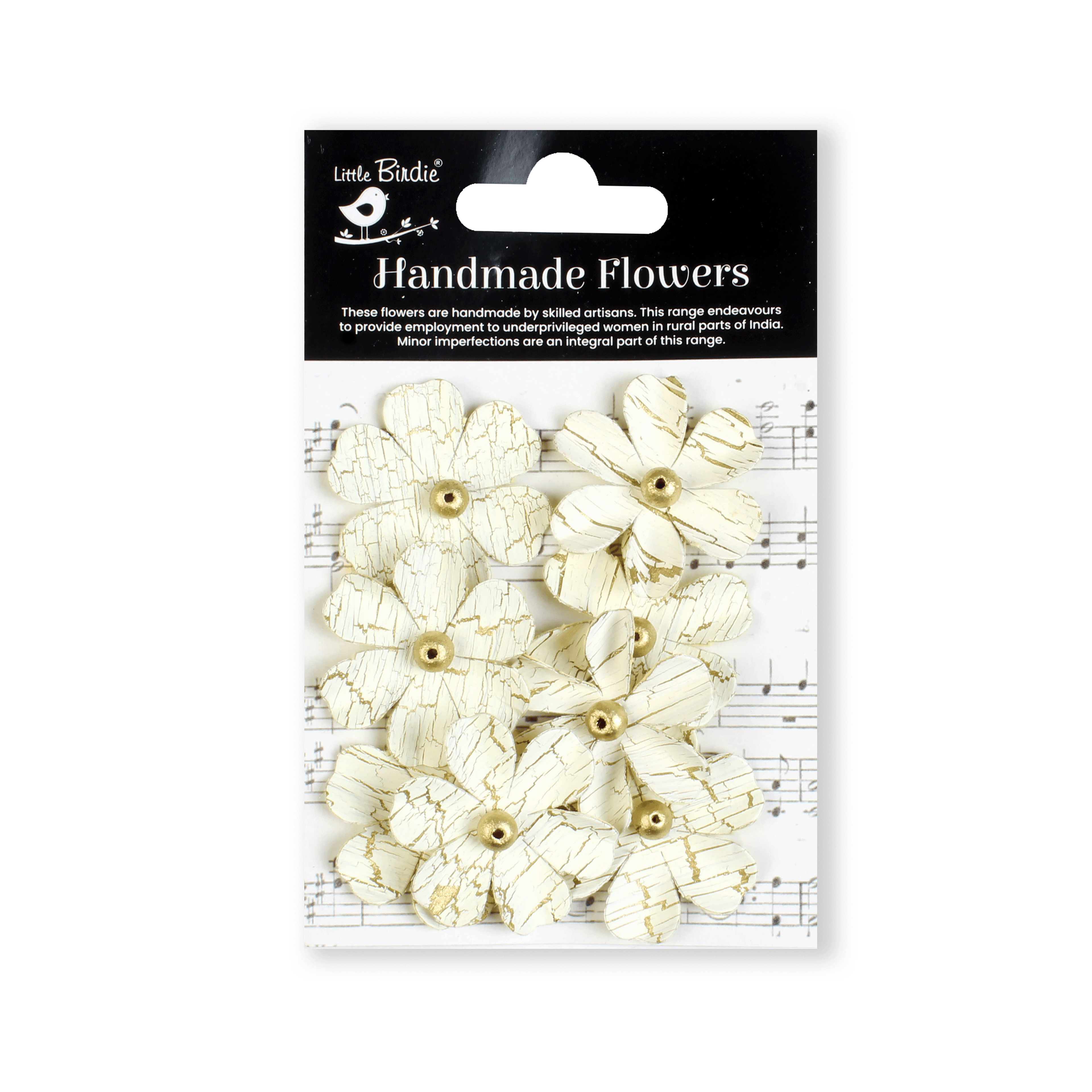 Handmade flowers Ivory Pearl Zoey Washed Approx 3.5Cm 8Pc Pbci Lb