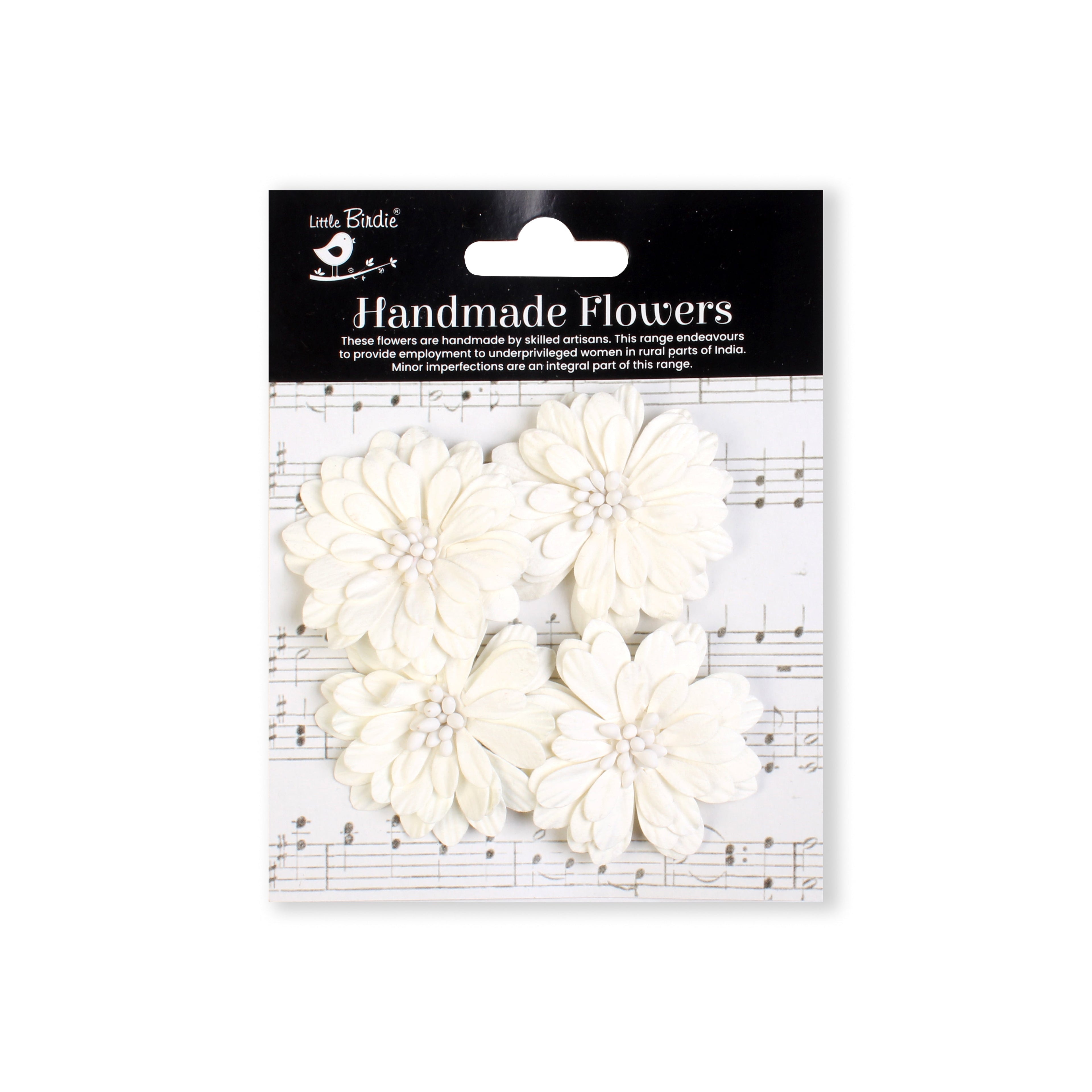 Handmade flowers Ivory Pearl Astra Approx 5Cm 4Pc Pbci Lb