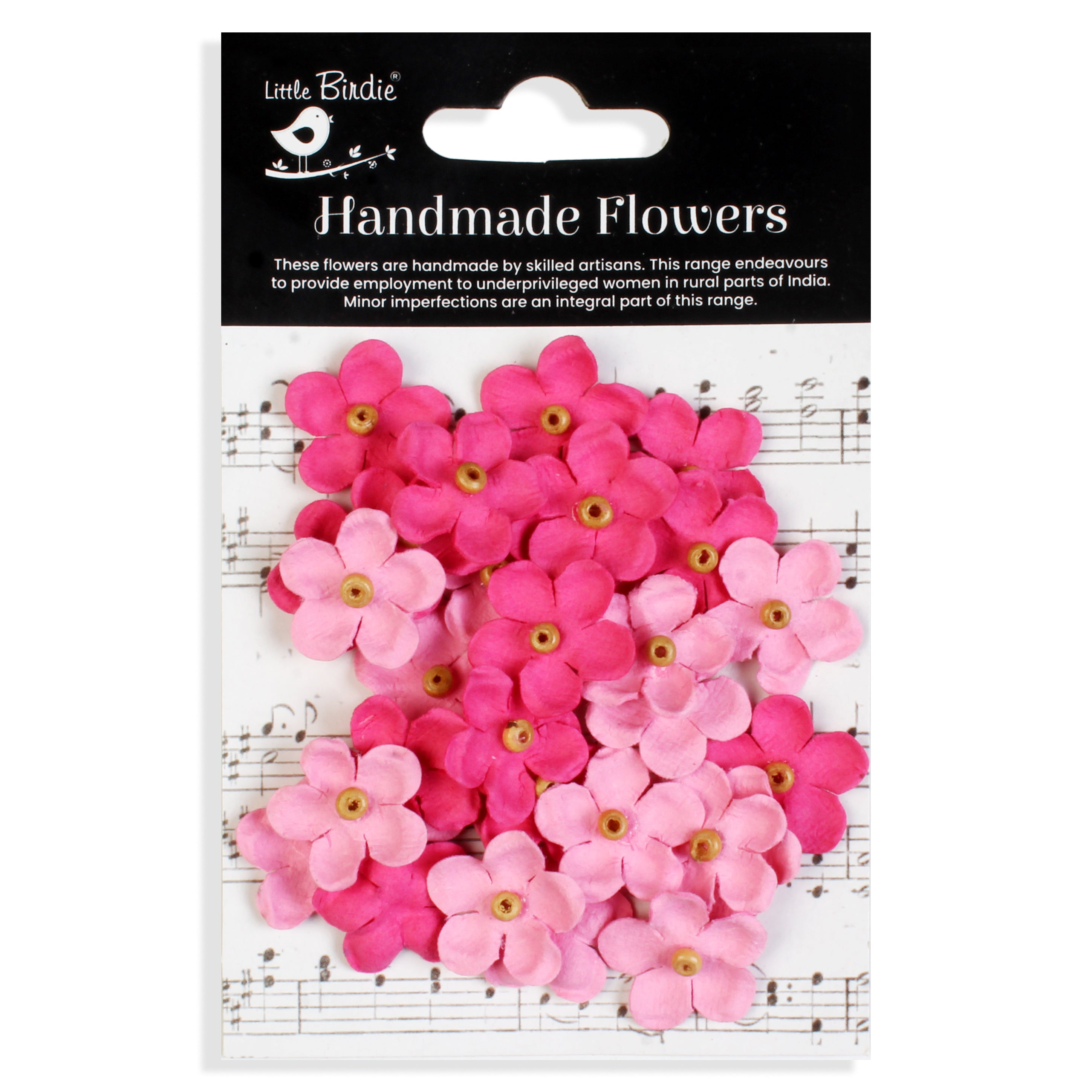 Handmade flowers Precious Pink Esme Approx 1Cm 50Pc Pbci Lb