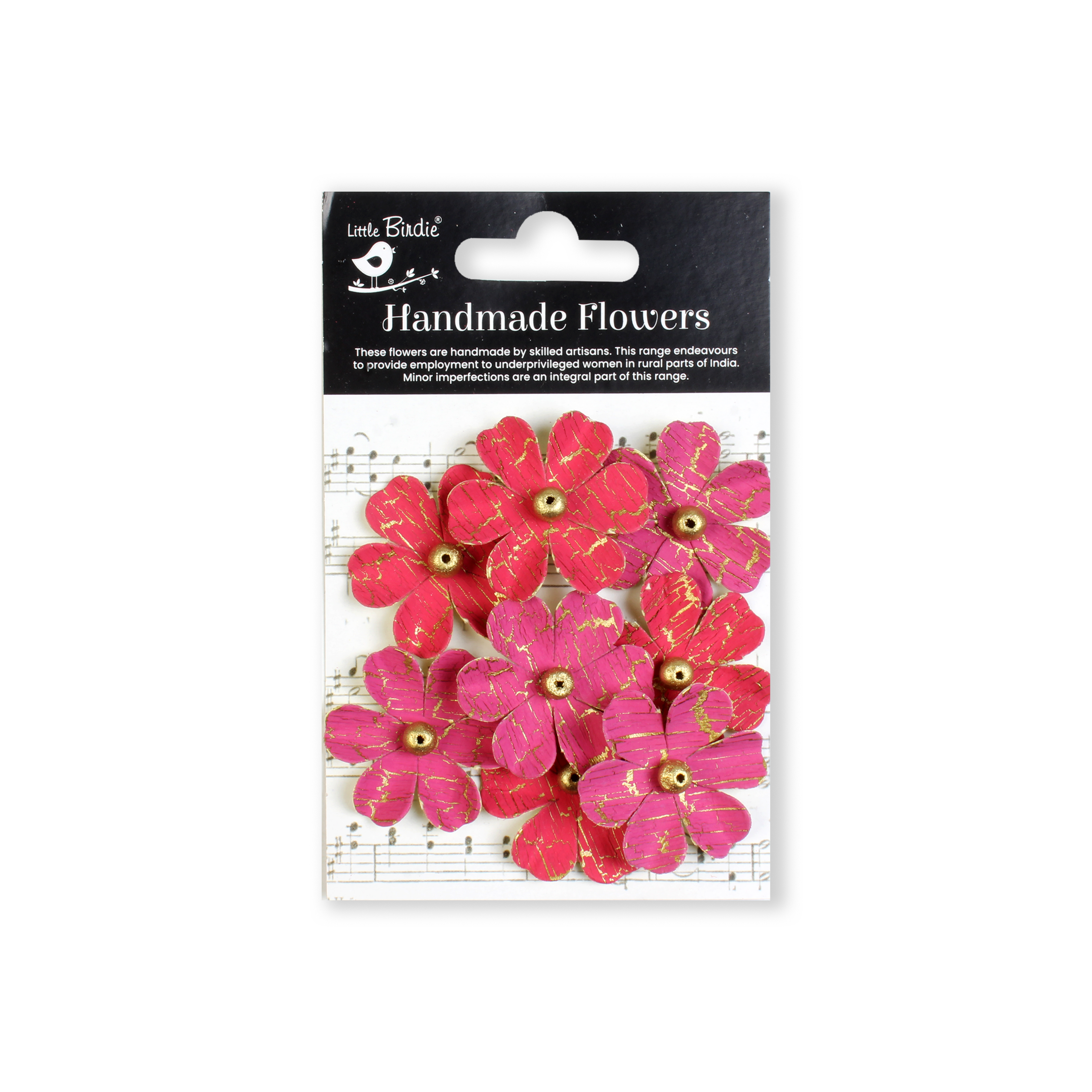 Handmade flowers Precious Pink Zoey Washed Approx 3.5Cm 8Pc Pbci Lb