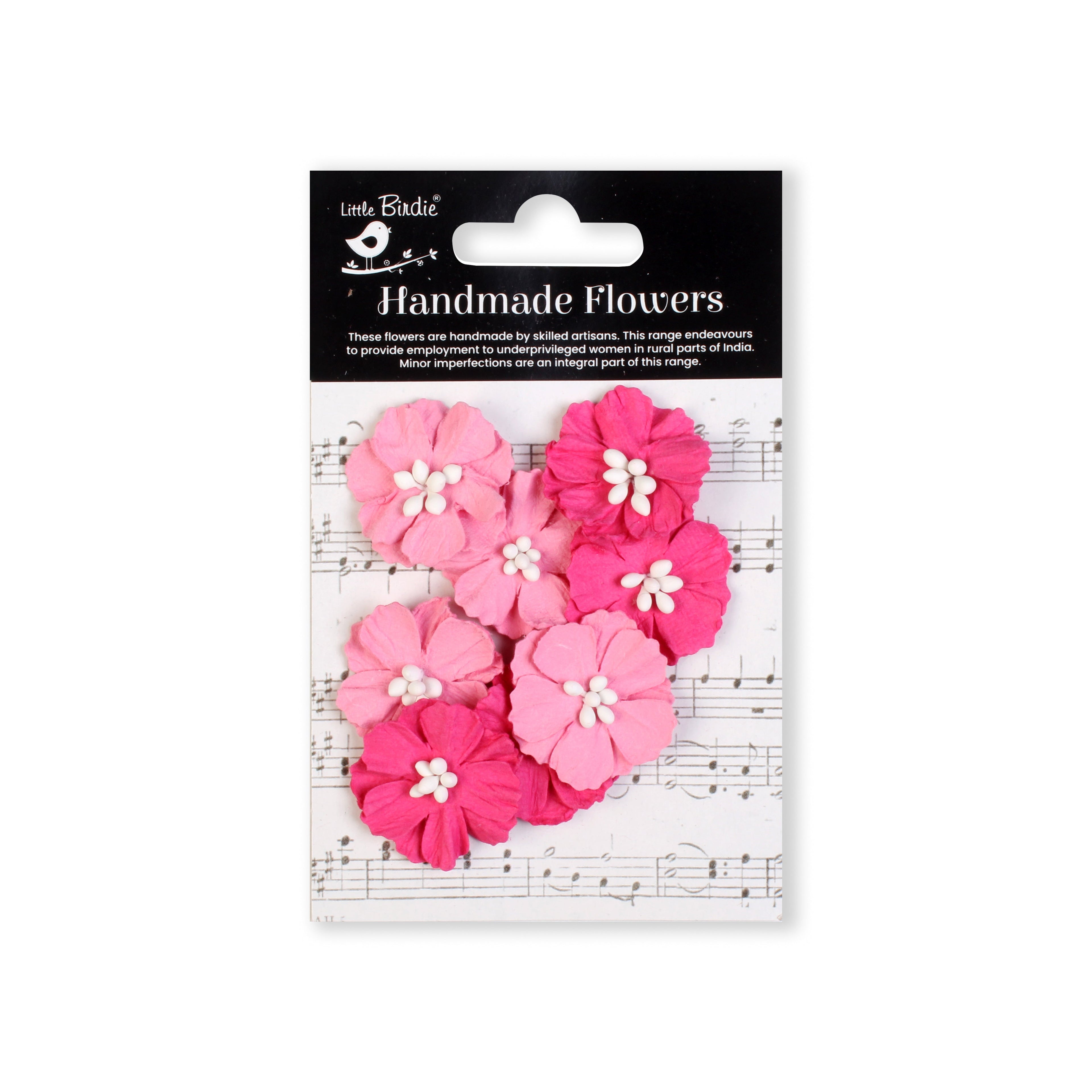 Handmade flowers Precious Pink Frona Approx 3Cm 8Pc Pbci Lb