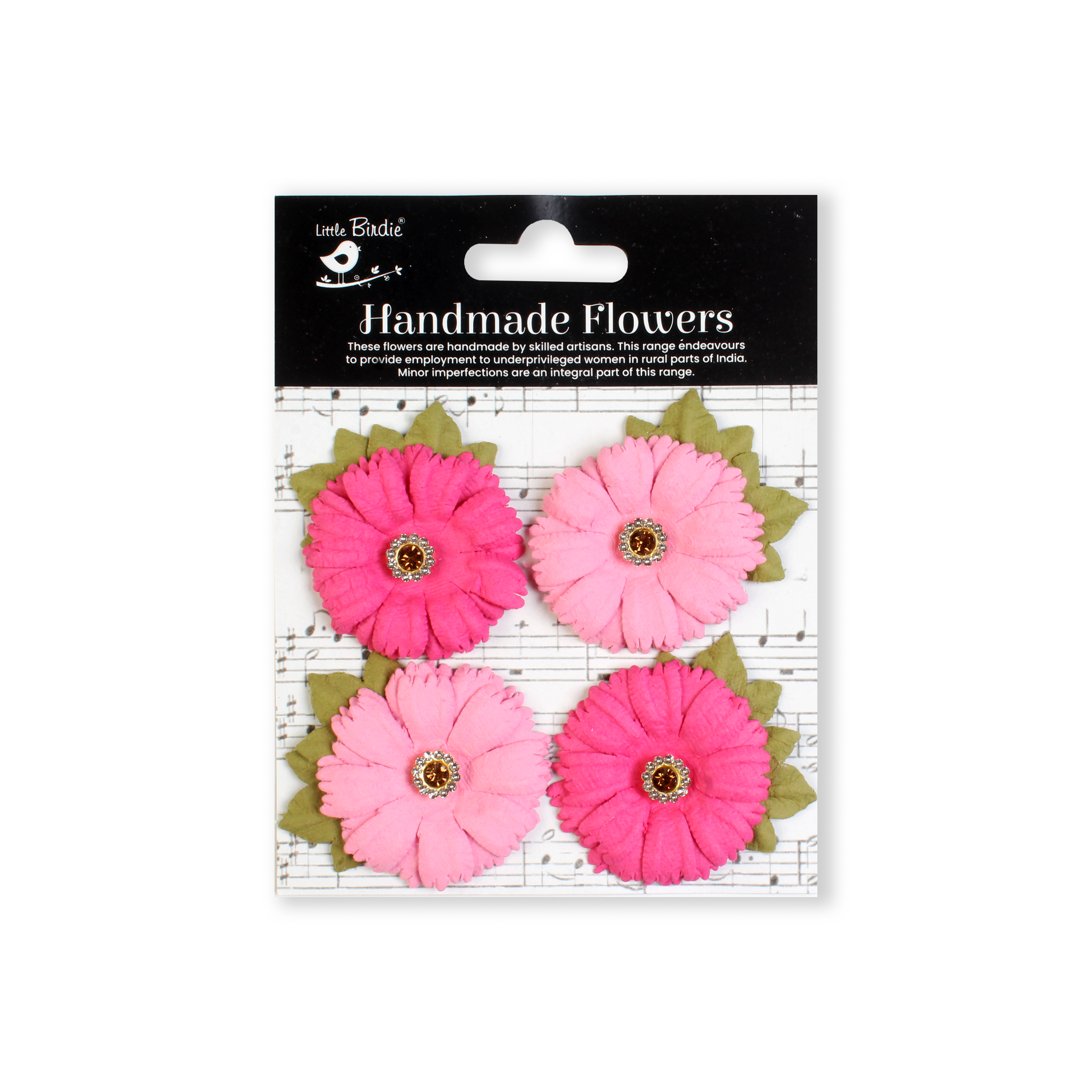 Handmade flowers Precious Pink Gracy Approx 5.5Cm 4Pc Pbci Lb