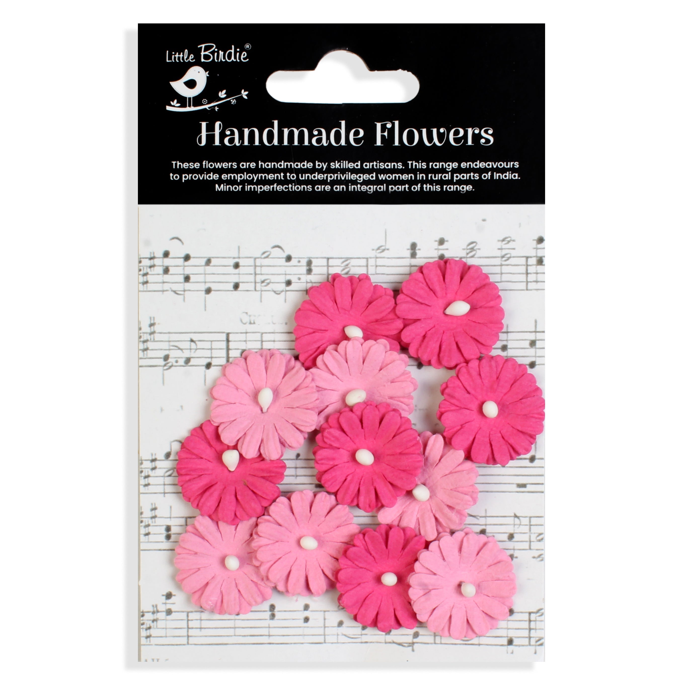 Handmade flowers Precious Pink Larisa Approx 2Cm 12Pc Pbci Lb