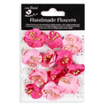 Handmade flowers Precious Pink Embossed Daisies Approx 3Cm 12Pc Pbci Lb