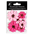 Handmade flowers Precious Pink Analee Approx 3.3 &4.8Cm 6Pc Pbci Lb