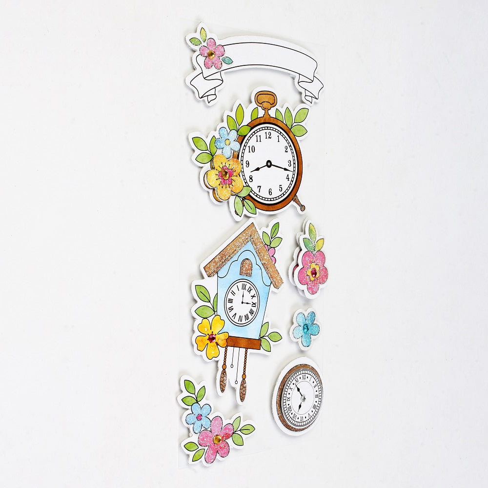 Self Adhesive Stickers Floral Hours 7Pc Pbci Lb