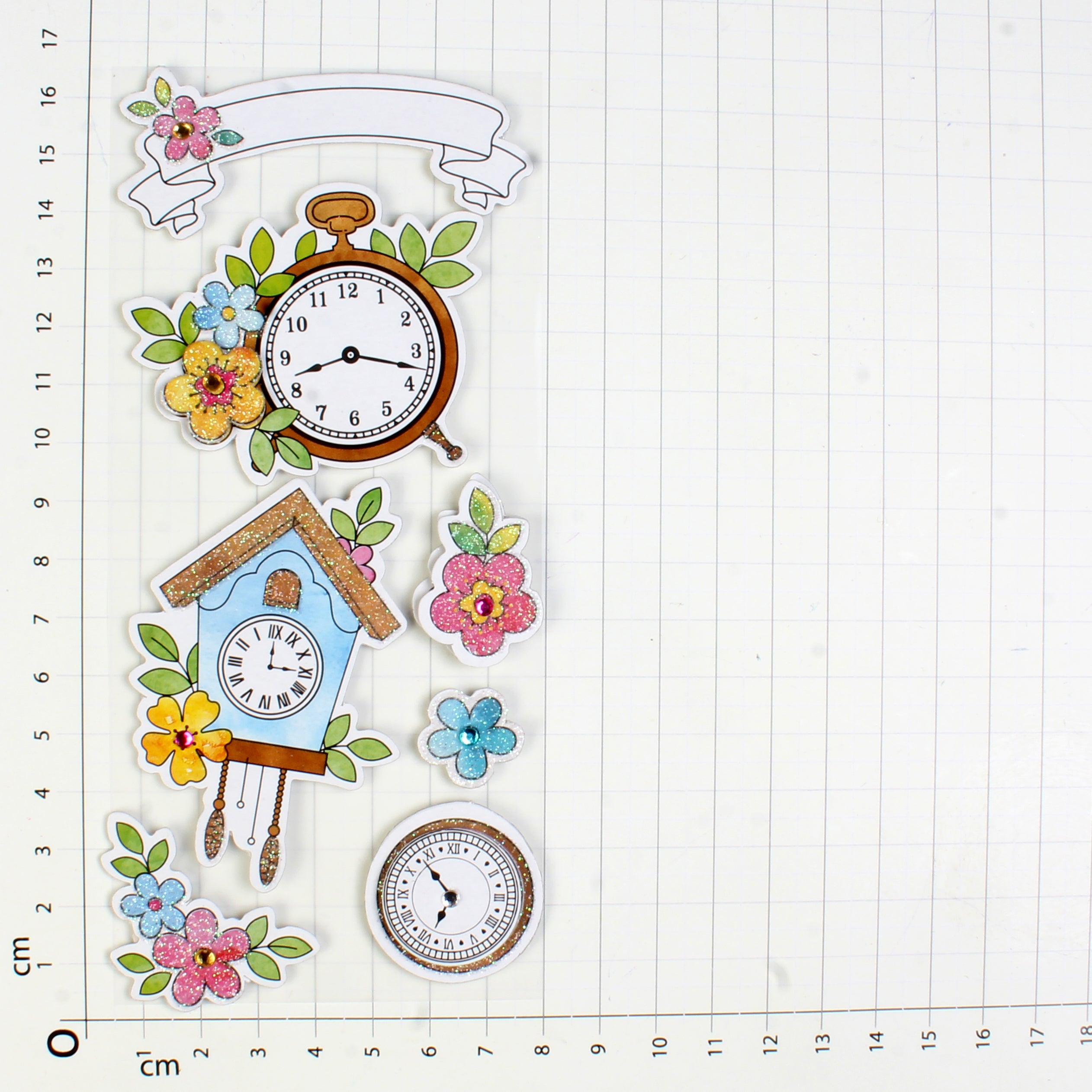Self Adhesive Stickers Floral Hours 7Pc Pbci Lb