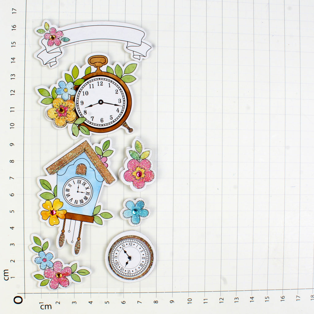 Self Adhesive Stickers Floral Hours 7Pc Pbci Lb
