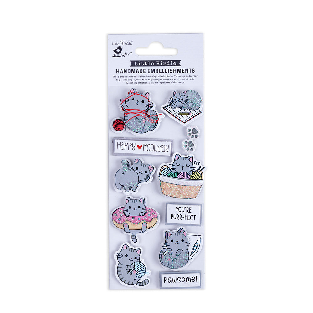 Handmade Stickers Meowday 11pc