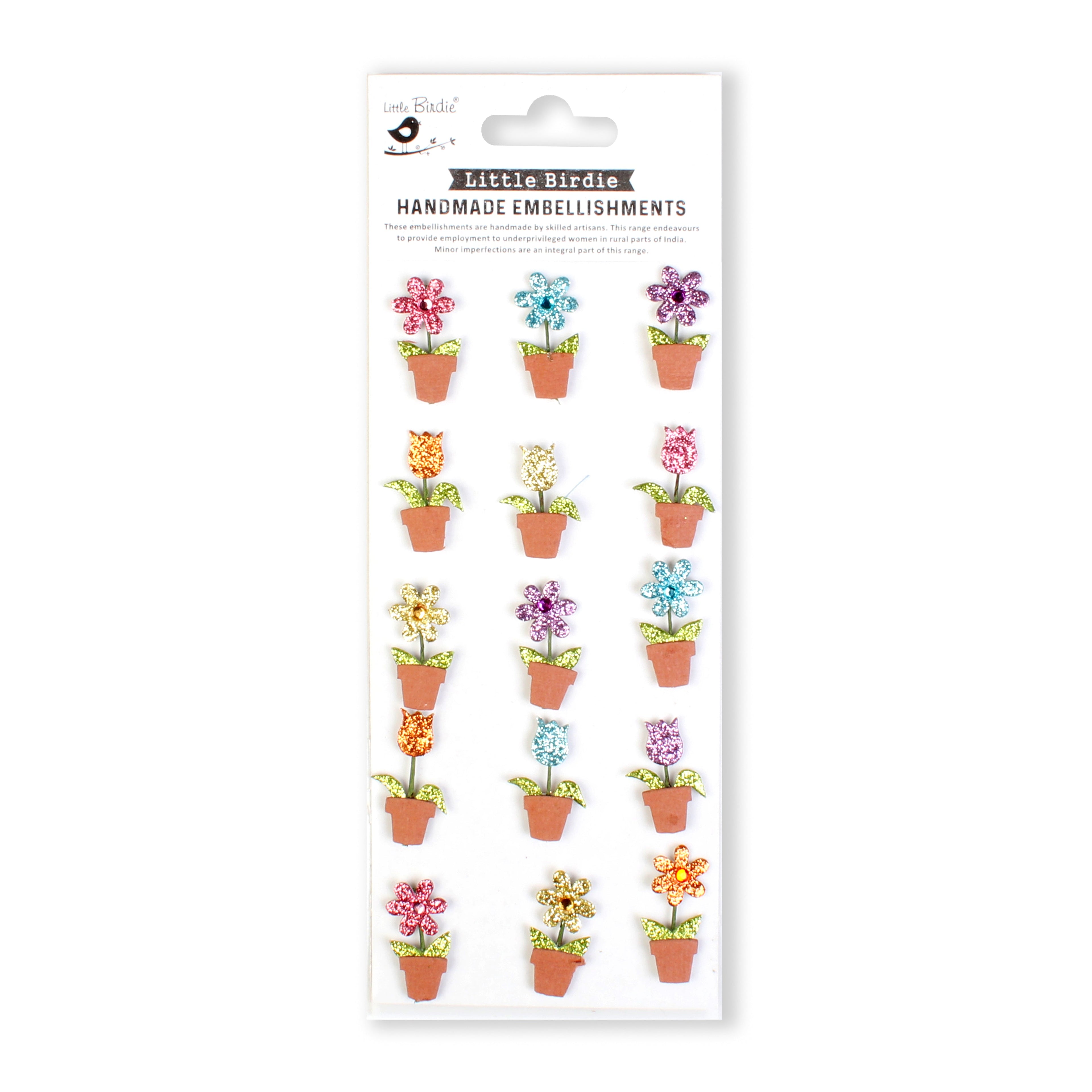 Handmade Stickers Blossom 15Pc Pbci Lb