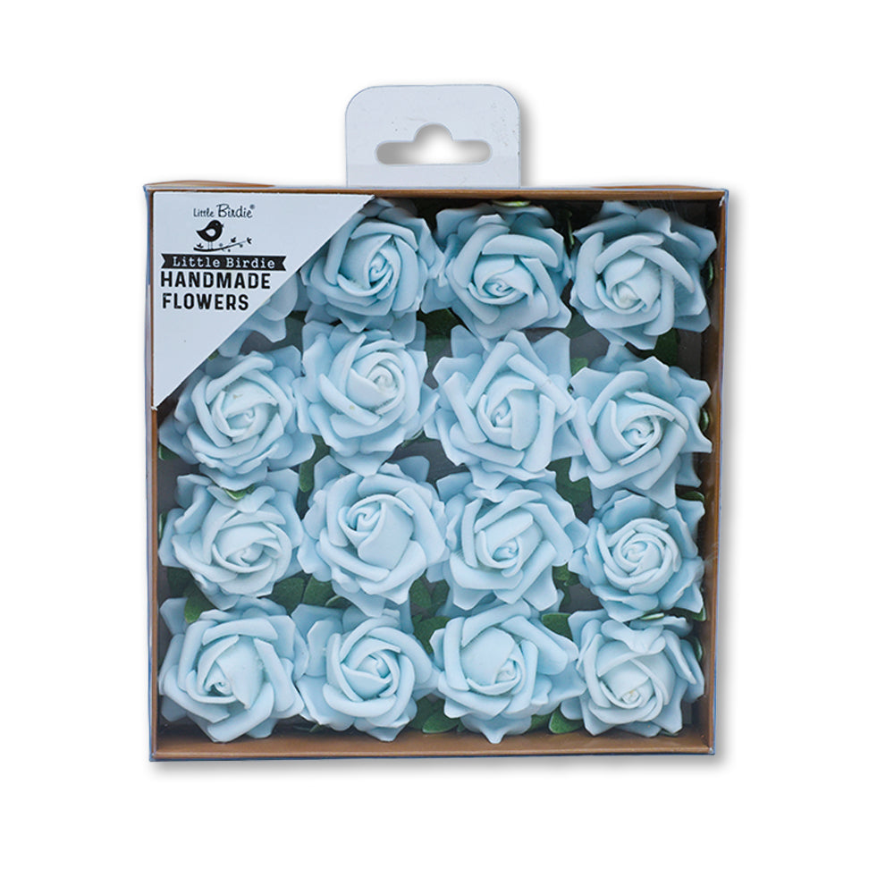 Foam Flower - Rosetta, Blue Drift 16pc 1 Box