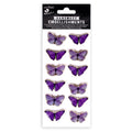 Handmade Resin Stickers - Glassy Butterfly, Purple Tint, 12pc