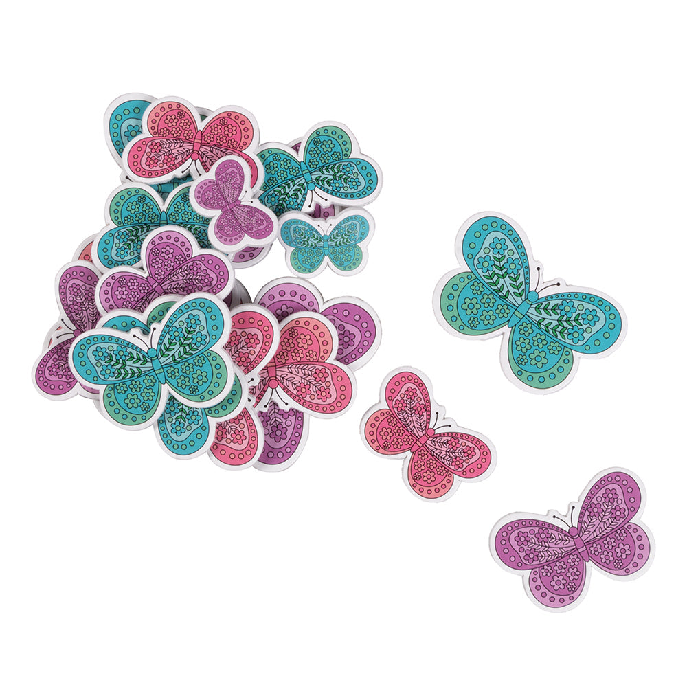 Handmade Self Adhesive Chunky Foam Sticker - Doodle Butterfly 20pc