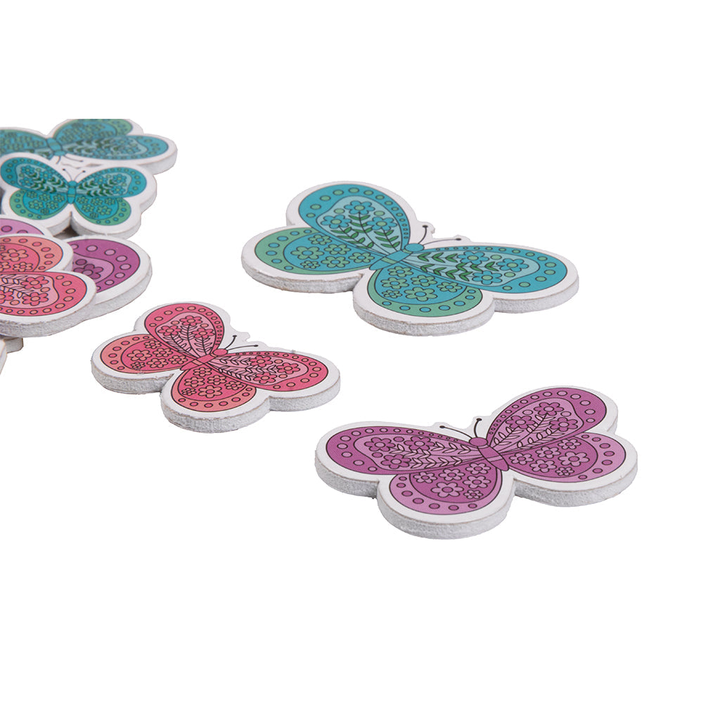 Handmade Self Adhesive Chunky Foam Sticker - Doodle Butterfly 20pc