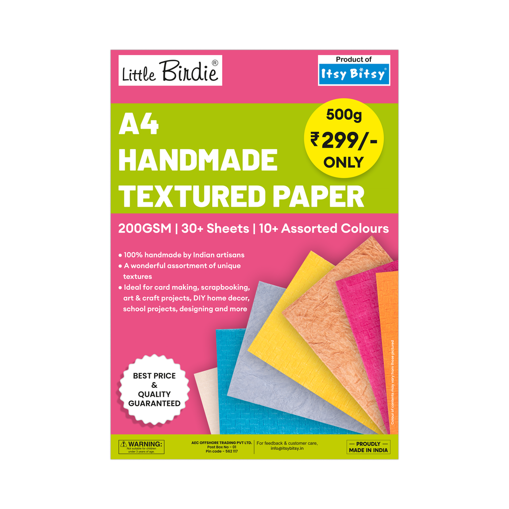 Textured Paper A4 200gsm Assorted Colour 30 Sheets - 1 Pack