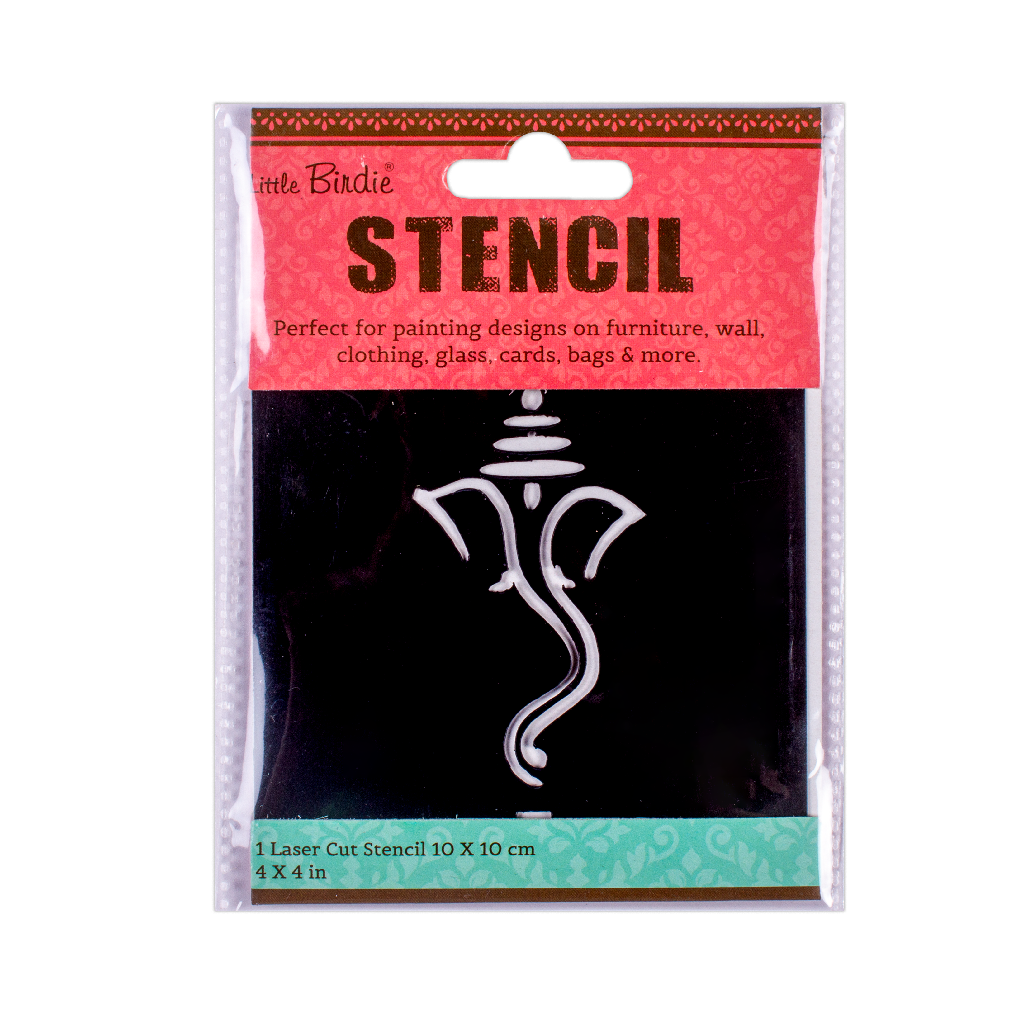 Stencil Ganapati 4in x 4in 1pc