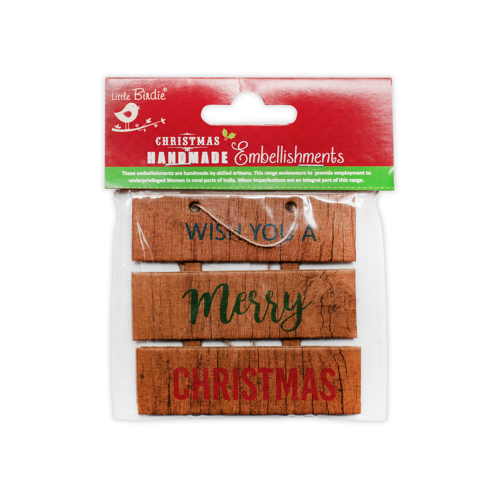 Christmas Goodwill Hanging Wish You A Merry Christmas 1Pc
