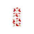 Christmas 3D Mini Glitter Stockings Traditional Gold & Red Holiday Elements 12pcs