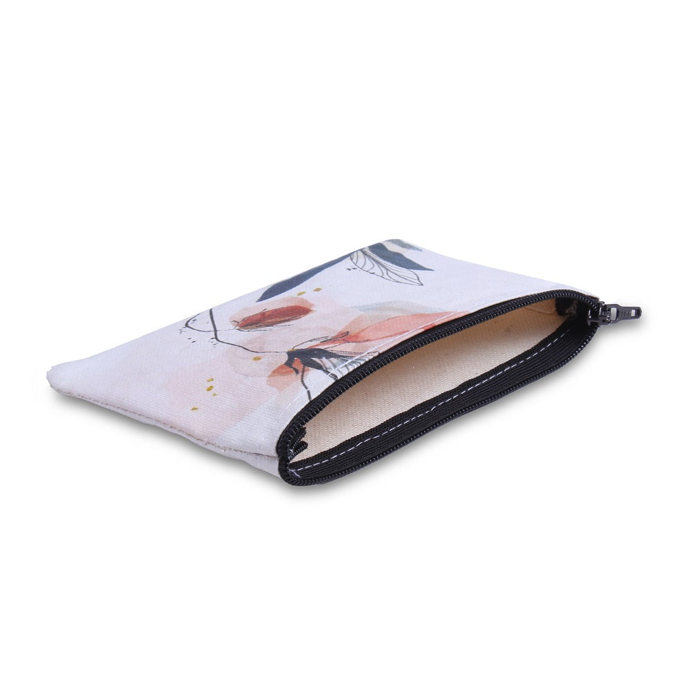 Canvas Printed Zip Pouch Floral Elegance 10.75 X 7.5inch Approx1 pc