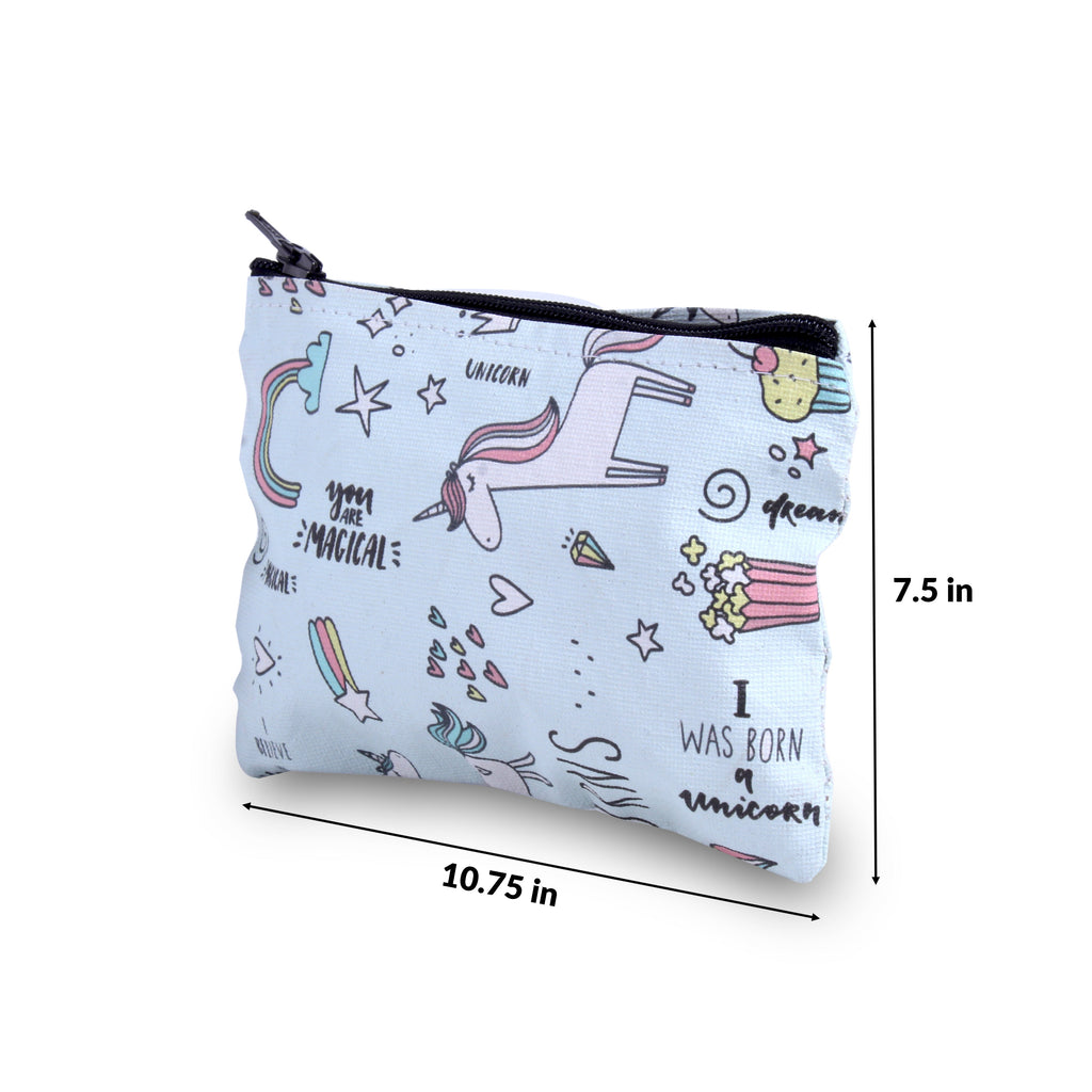 Canvas Printed Zip Pouch Magical Unicorn 10.75 X 7.5inch Approx1 pc