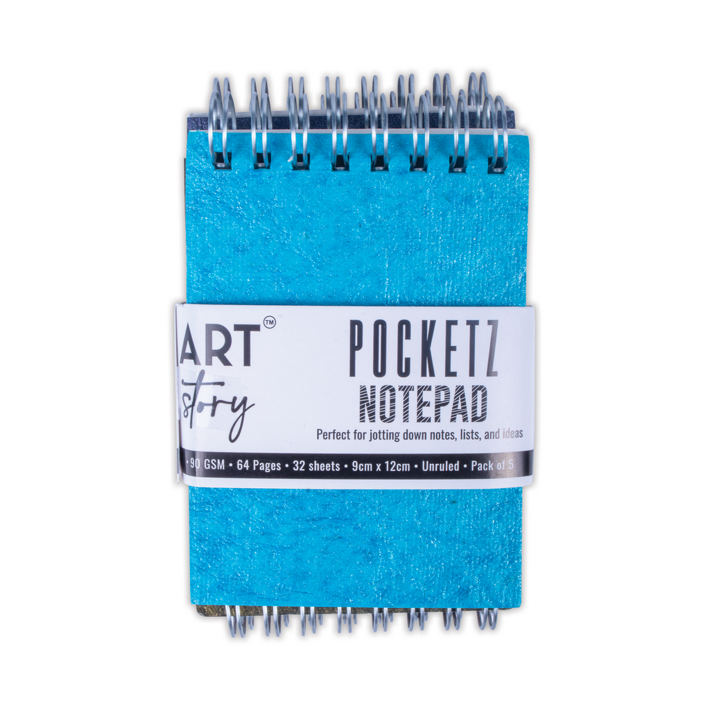 Simply Chic Spiral Bound Sketchbook Set with Assorted Leather Paper Cover | 7.5 X 10.5cm | 115gsm - 40Pages - Pack of 5
