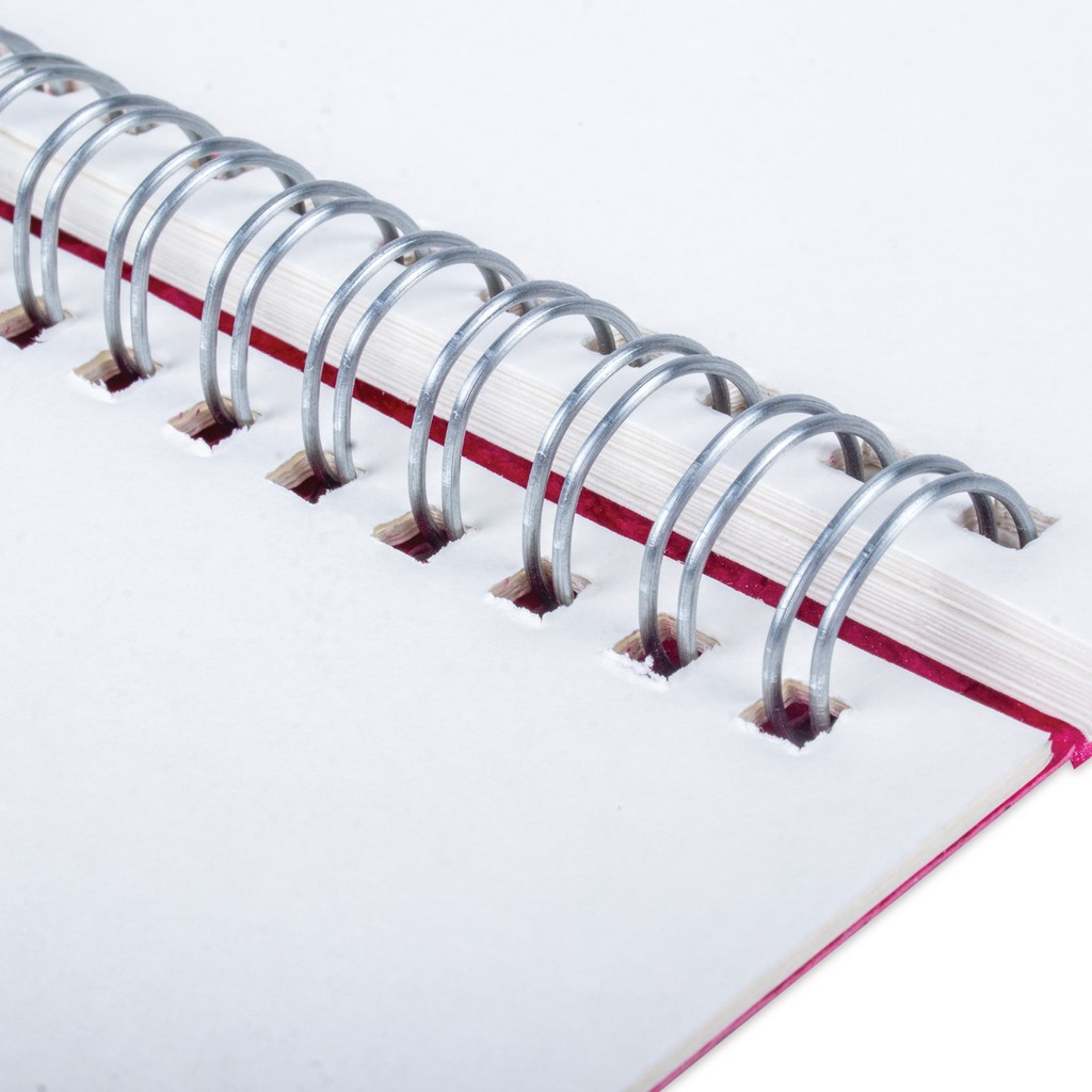 Simply Chic Spiral Bound Sketchbook with Leather Paper Cover | Fuchsia | Pink - A5 - 115gsm - 40Pages - 1Book