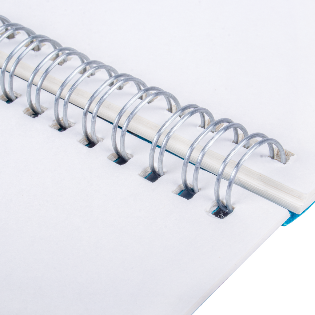 Simply Chic Spiral Bound Sketchbook with Leather | Paper Teal | A6 - 115gsm - 40Pages - 1Book