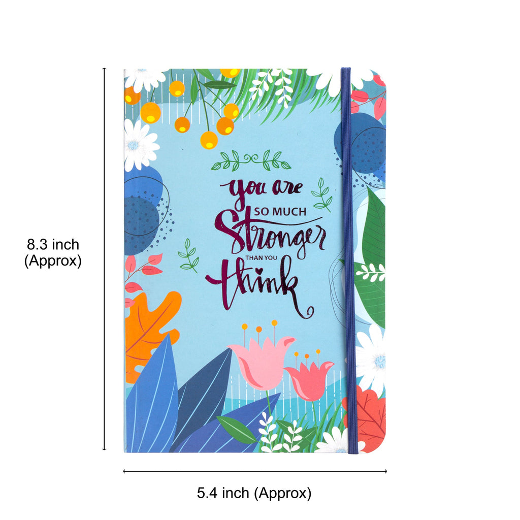 Foil Printed Notebook Ruled with Elastic Band Closure You Are Stronger 21 X 14cm 70gsm 60 Sheets
