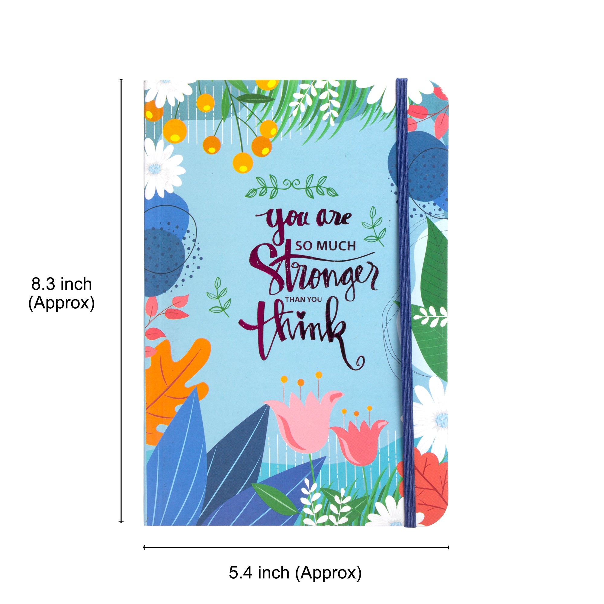 Foil Printed Notebook Ruled with Elastic Band Closure You Are Stronger 21 X 14cm 70gsm 60 Sheets