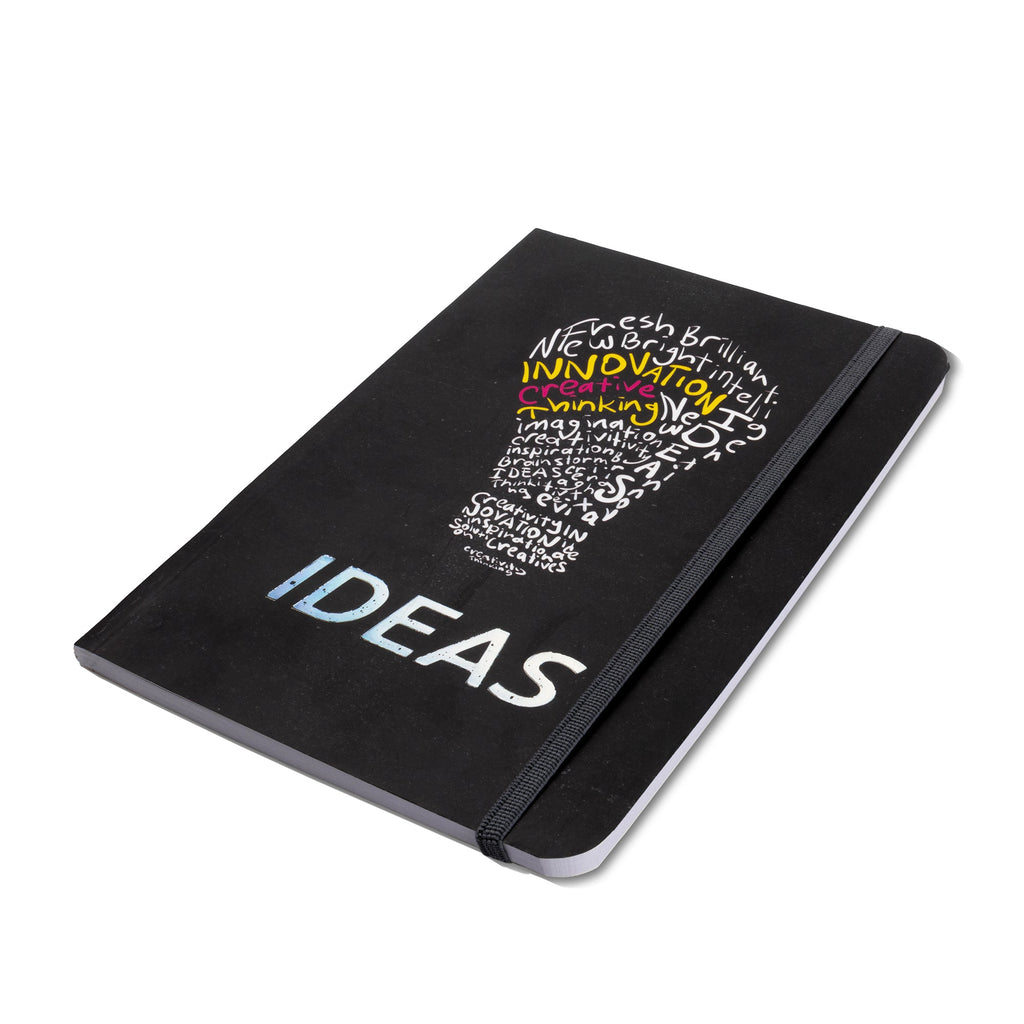 Foil Printed Notebook With Elastic Band Ruled Ideas 21 X 14cm 70gsm 60 Sheets
