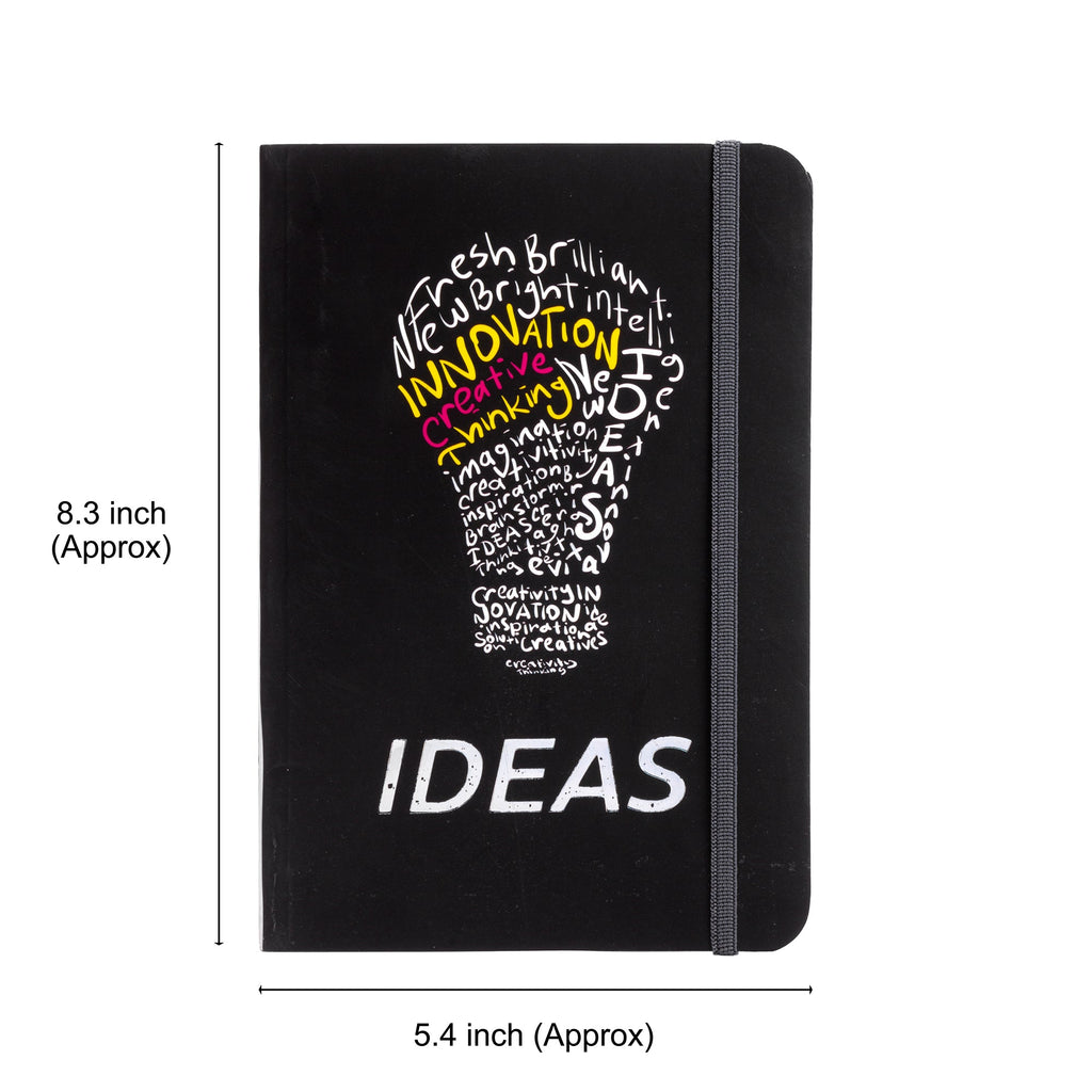 Foil Printed Notebook With Elastic Band Ruled Ideas 21 X 14cm 70gsm 60 Sheets