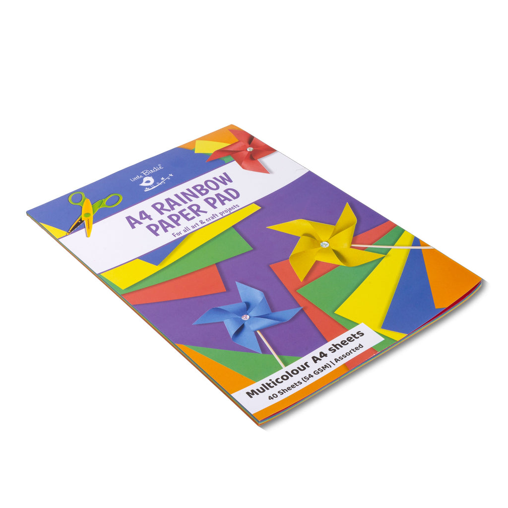 Coloured Paper Pad assorted Colours A4 54gsm 40 Sheets