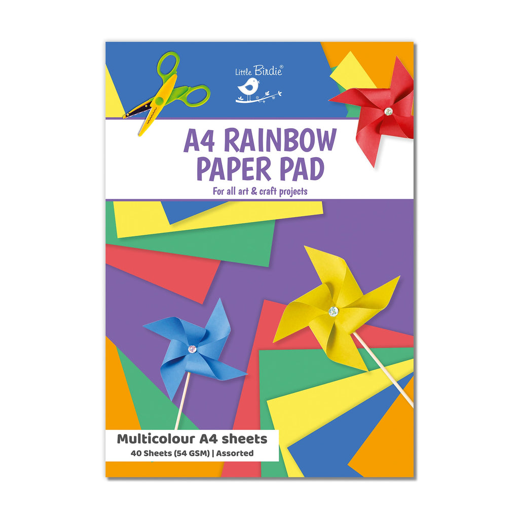 Coloured Paper Pad assorted Colours A4 54gsm 40 Sheets