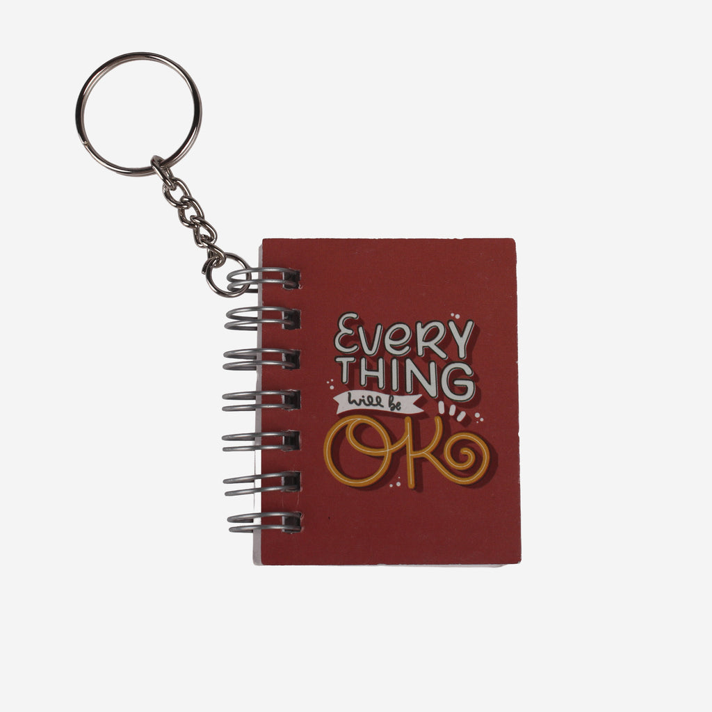 Key Chain Notebook Everything Will Be Ok L6.8 X W5.3cm 70gsm 80pages 1 Book