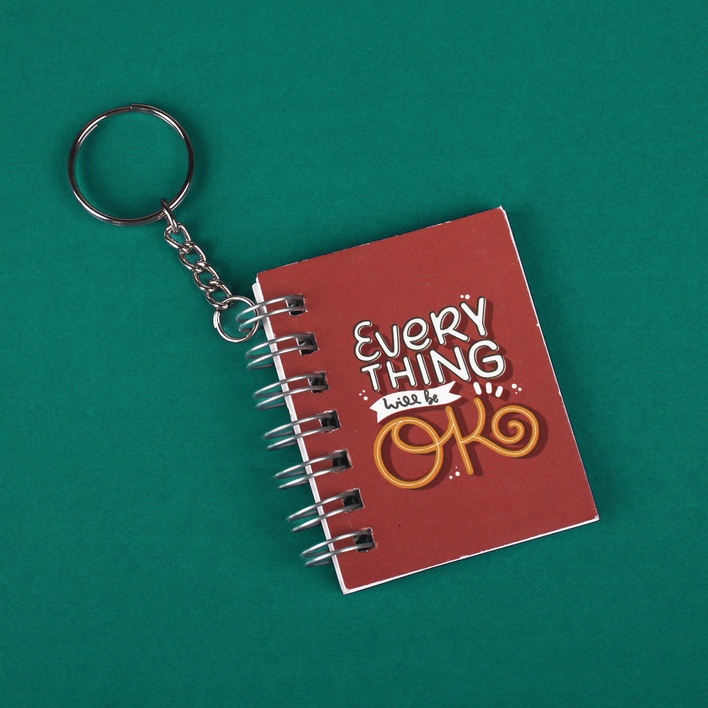 Key Chain Notebook Everything Will Be Ok L6.8 X W5.3cm 70gsm 80pages 1 Book