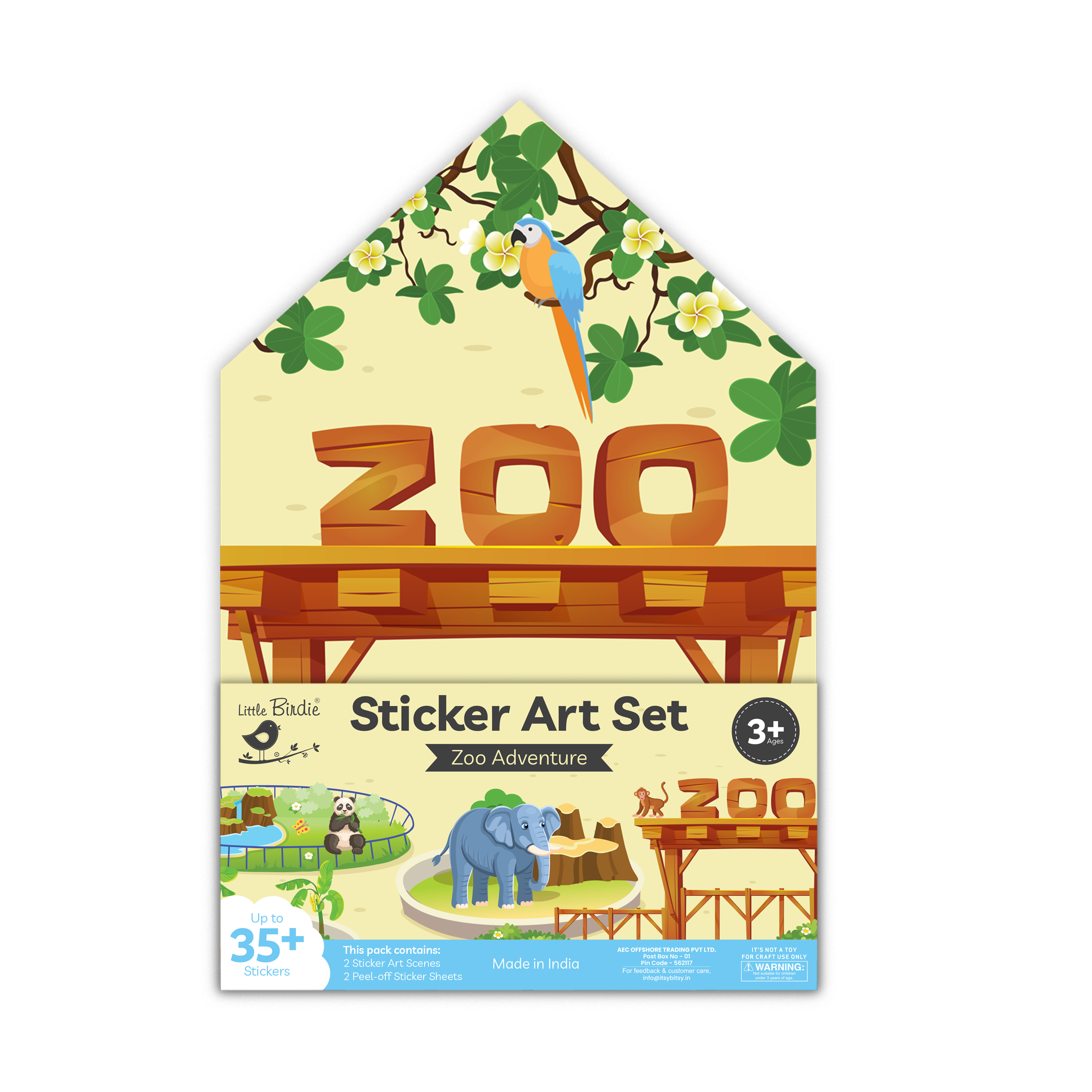 Sticker Sheets Zoo Approx 11.5 x 7.75inch 2pages