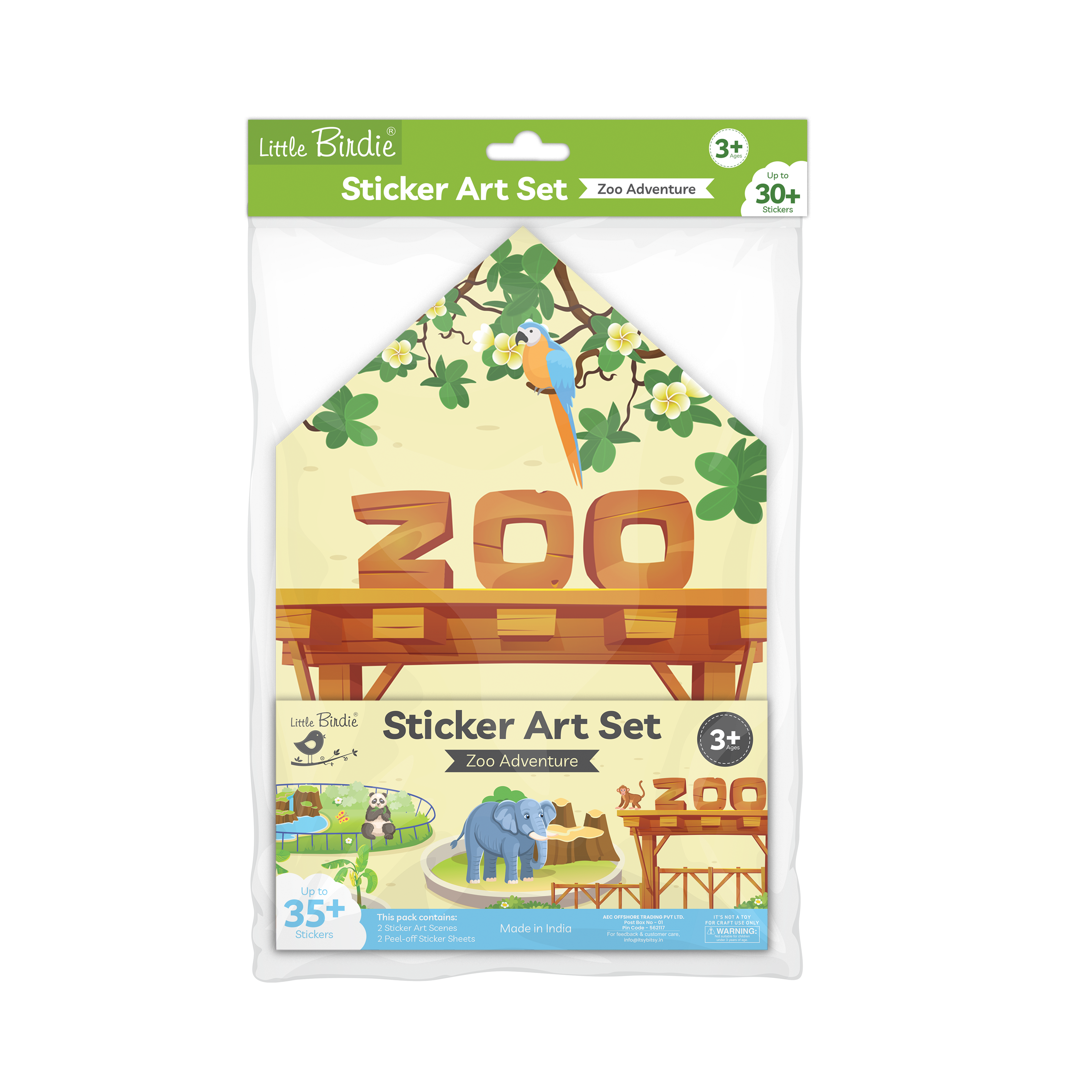 Sticker Sheets Zoo Approx 11.5 x 7.75inch 2pages
