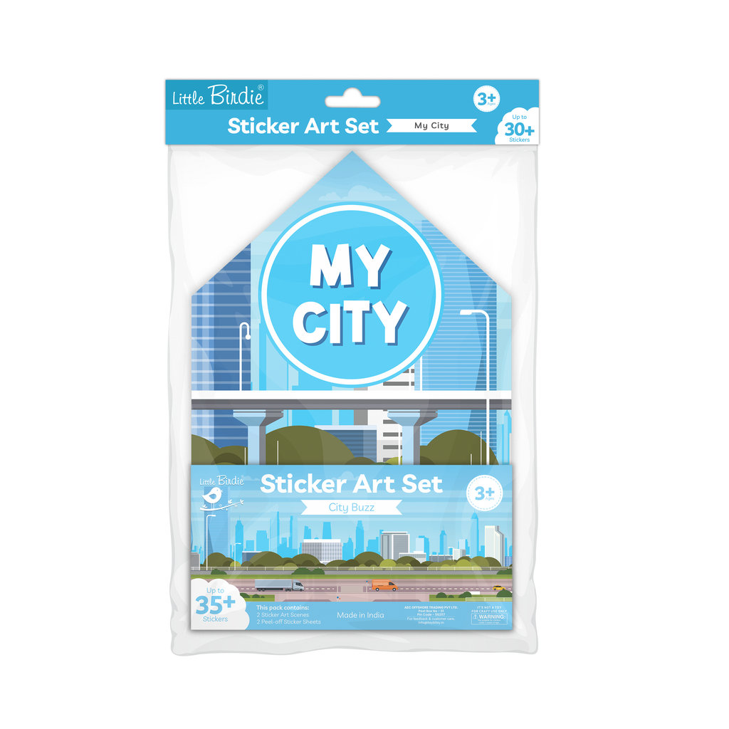 Sticker art set My City Approx 11.5 x 7.75inch 2 Sheets